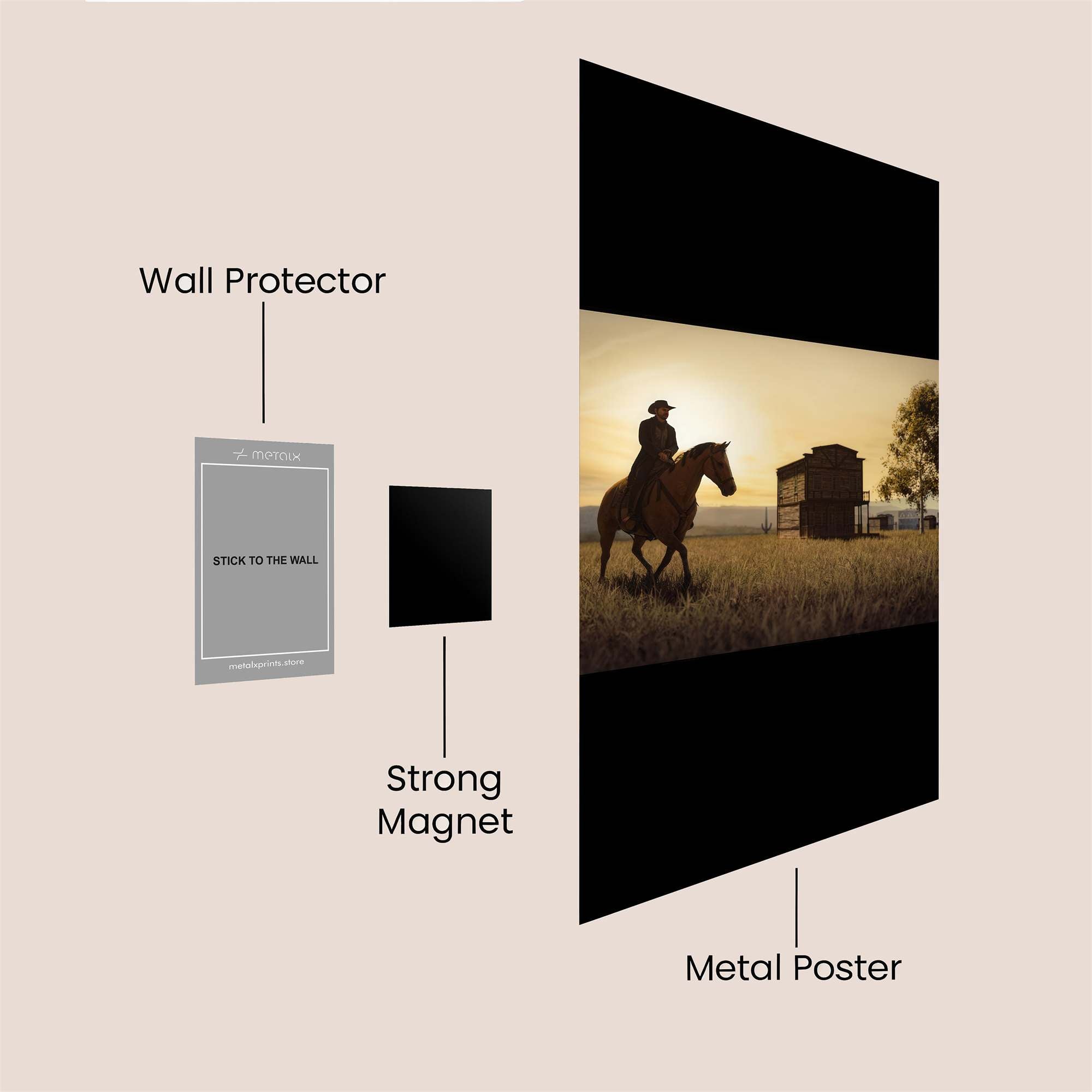 Cowboy Solitude Safe Wall Magnetic / M