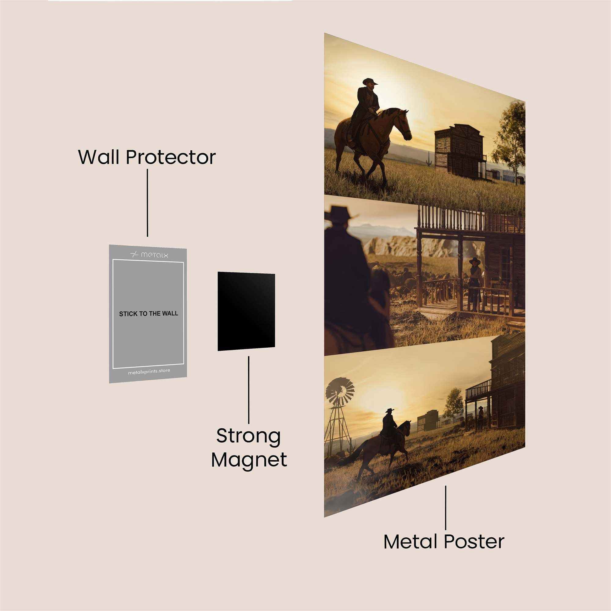 Cowboy Twilight Safe Wall Magnetic / M