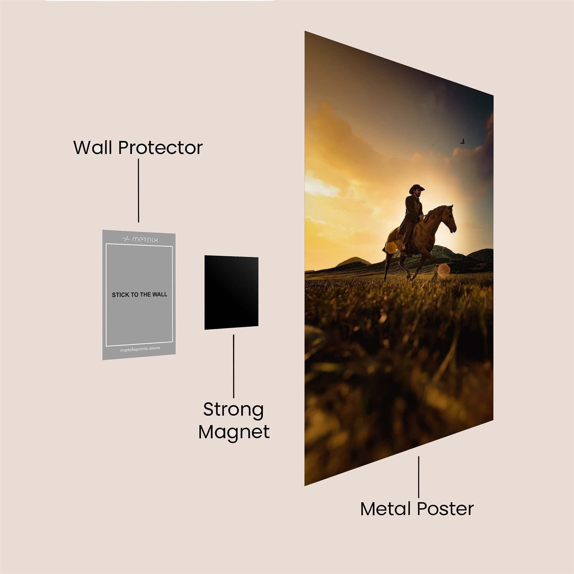 Cowboy Twilight Safe Wall Magnetic / M