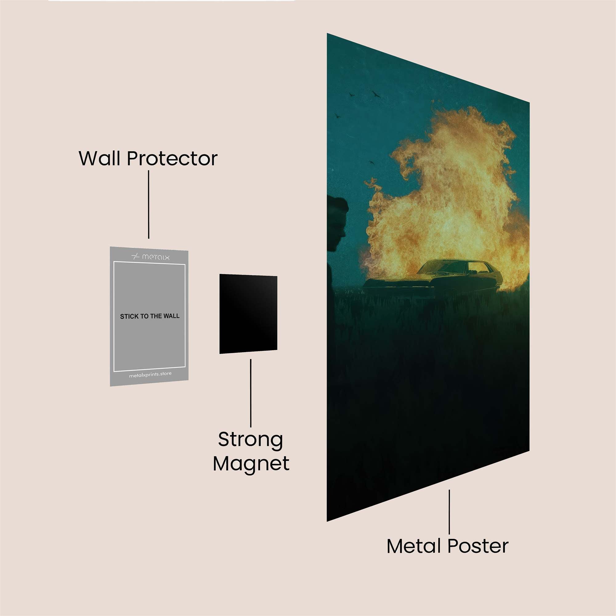 Car Inferno Safe Wall Magnetic / M