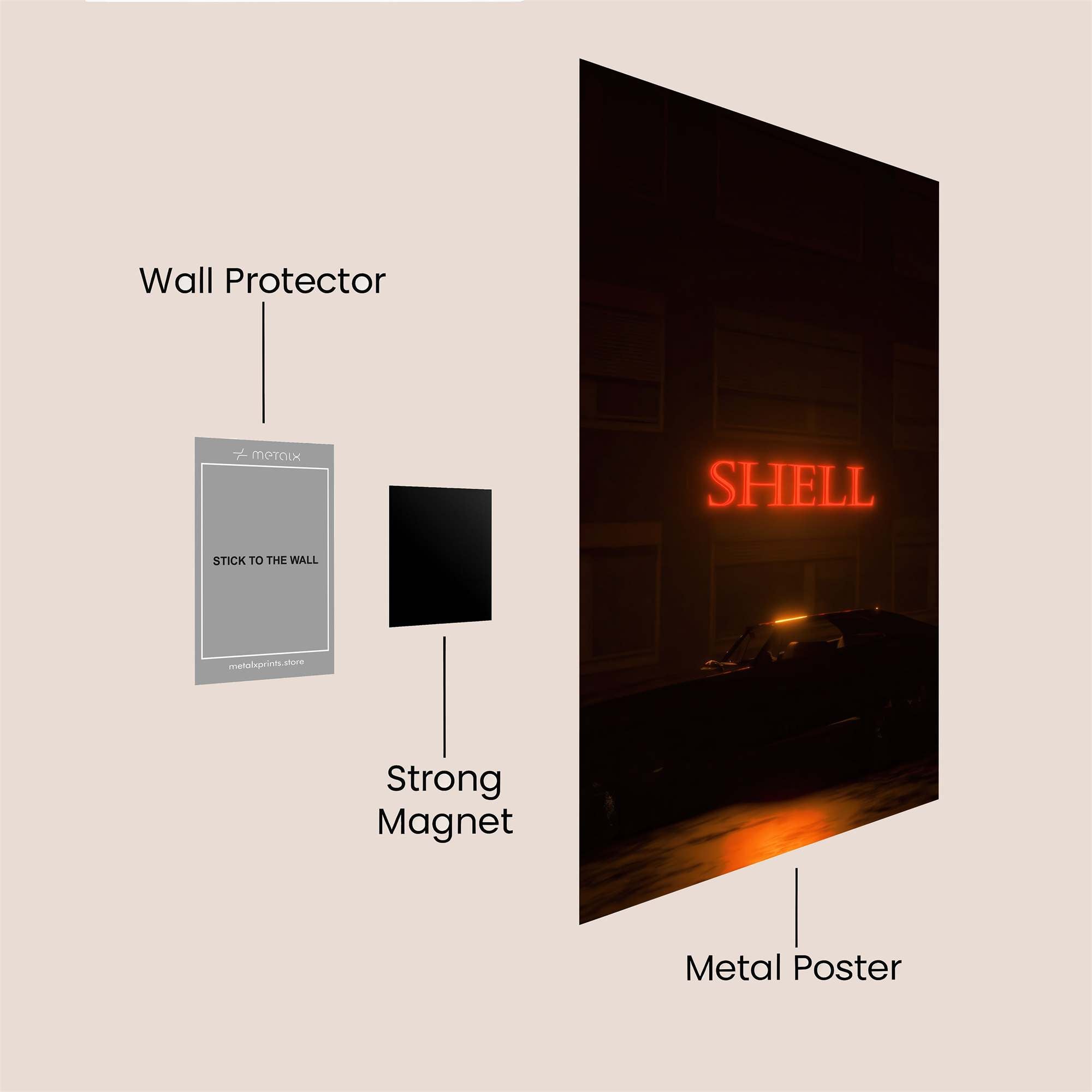 Shell Noir Safe Wall Magnetic / M