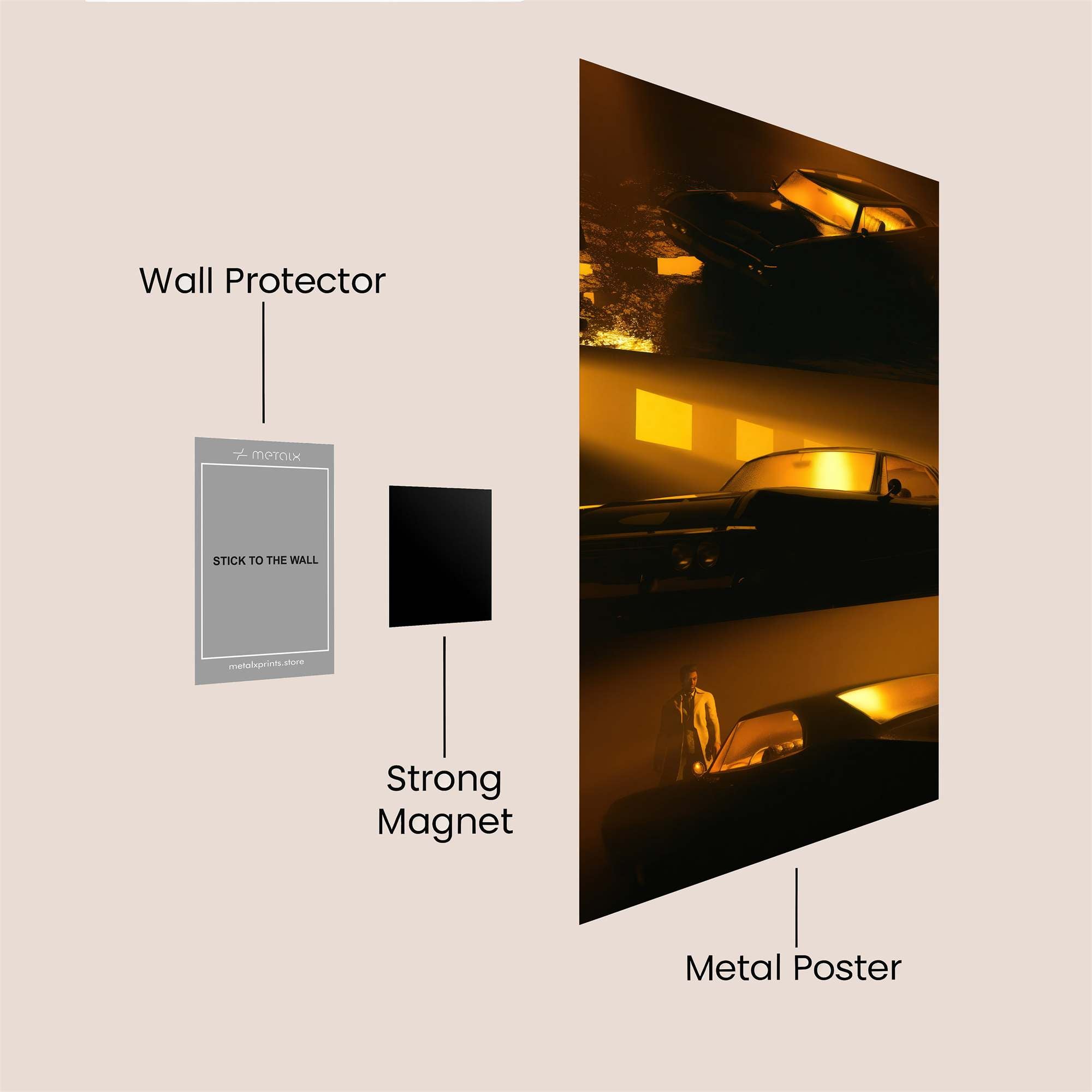 Noir Mystery Safe Wall Magnetic / M