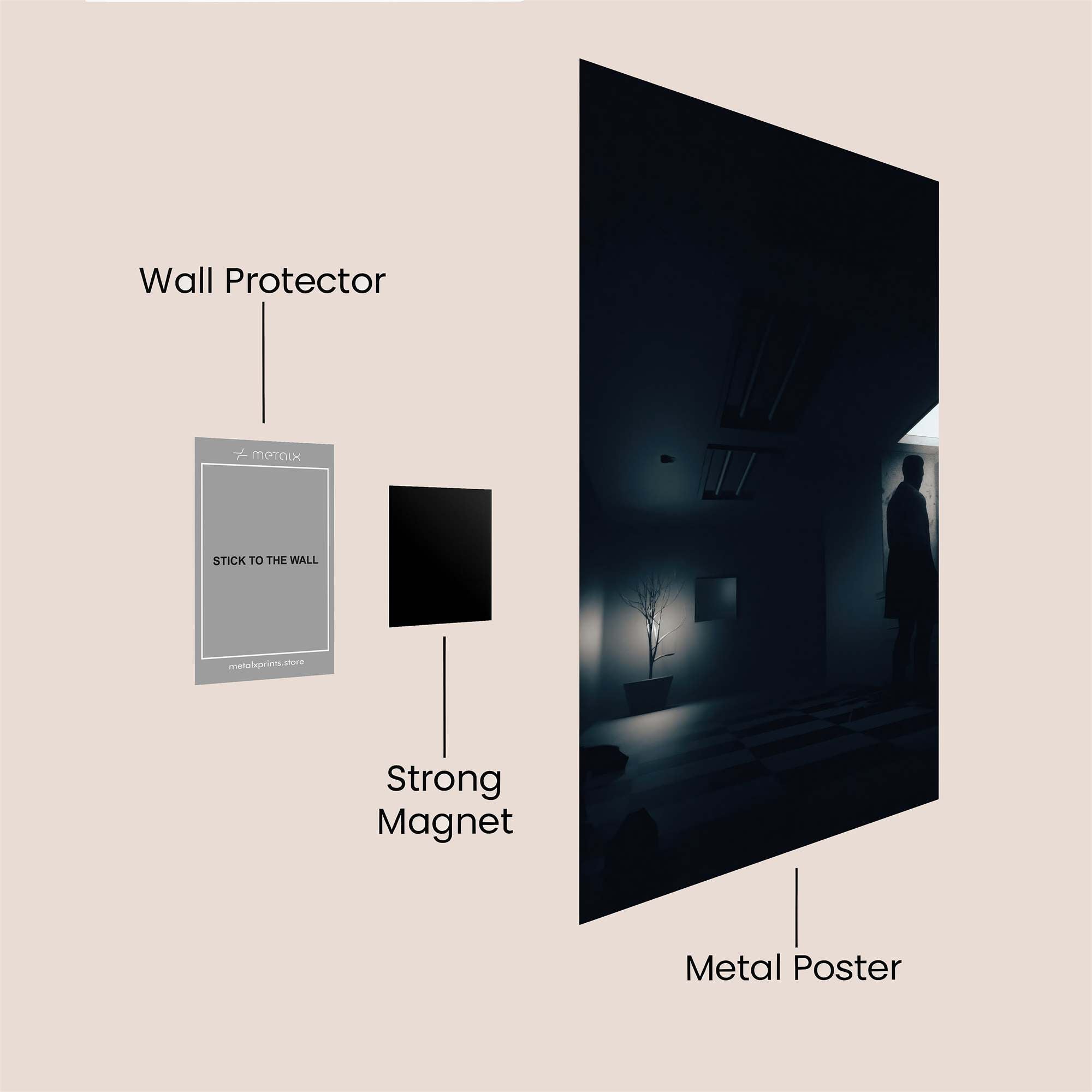 Shadowed Solitude Safe Wall Magnetic / M