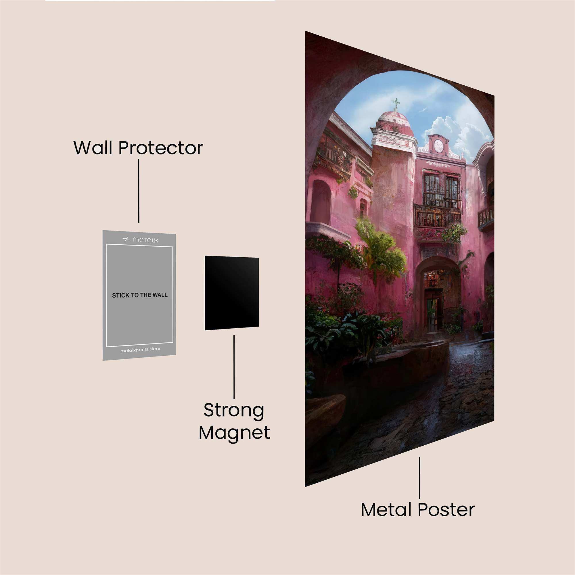 Pink Serenity Safe Wall Magnetic / M