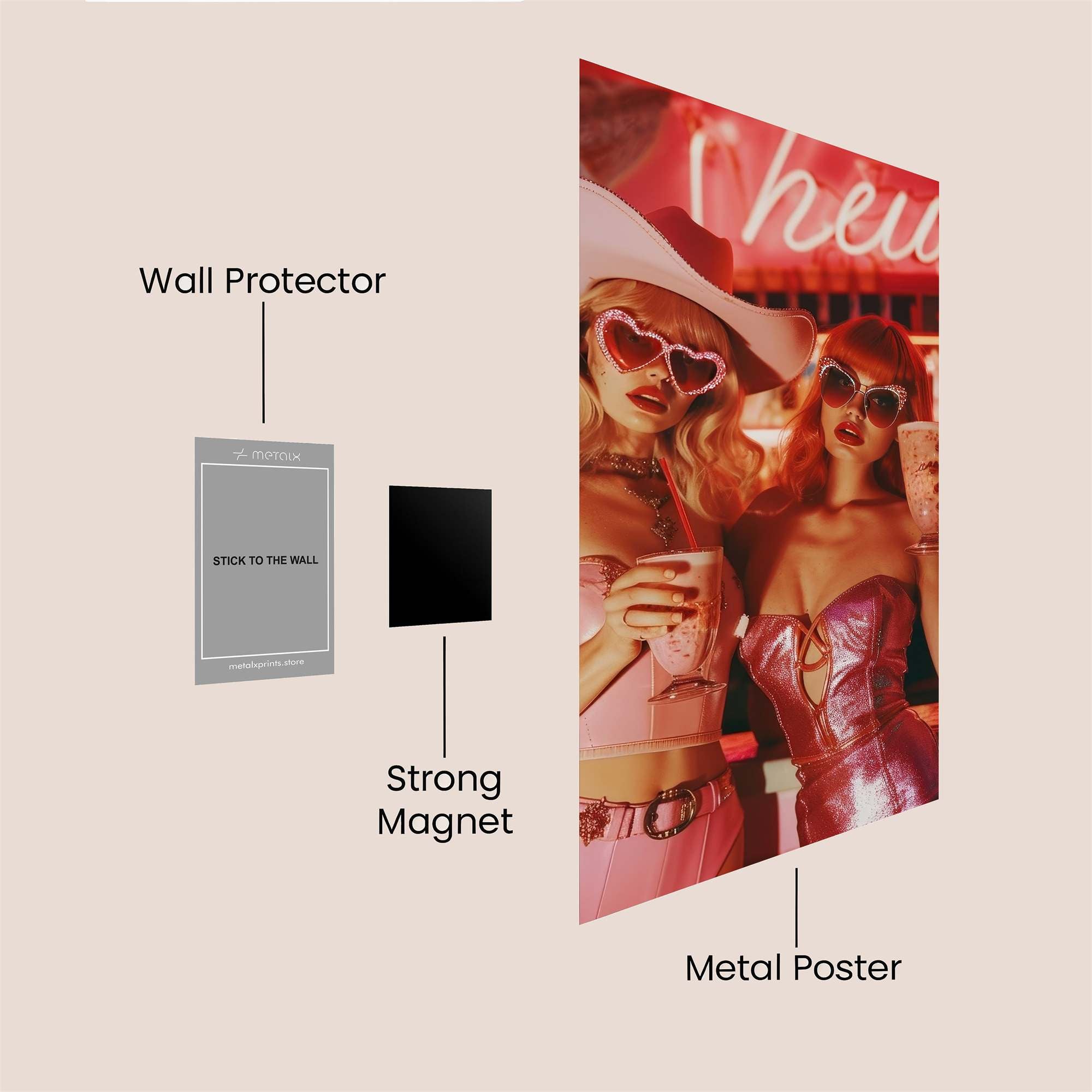 Cowgirls Retro Safe Wall Magnetic / M