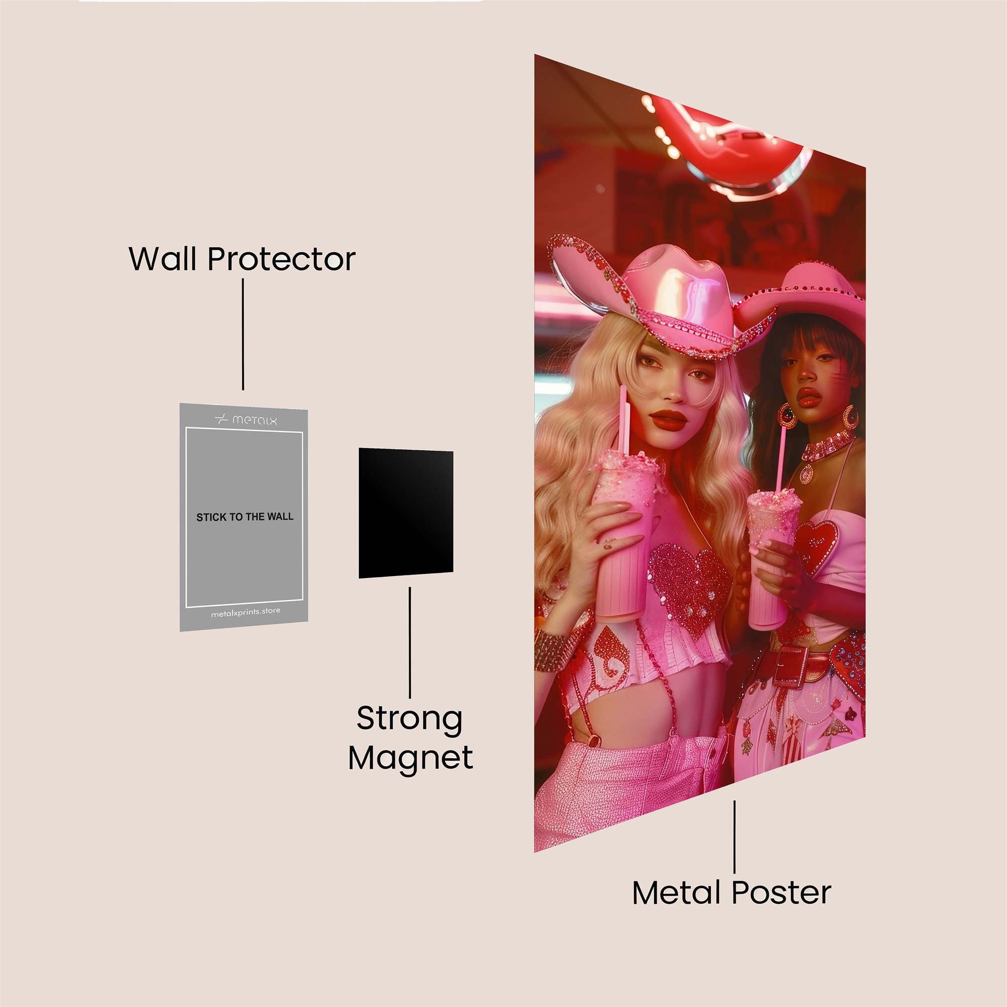 Cowgirl Charm Safe Wall Magnetic / M