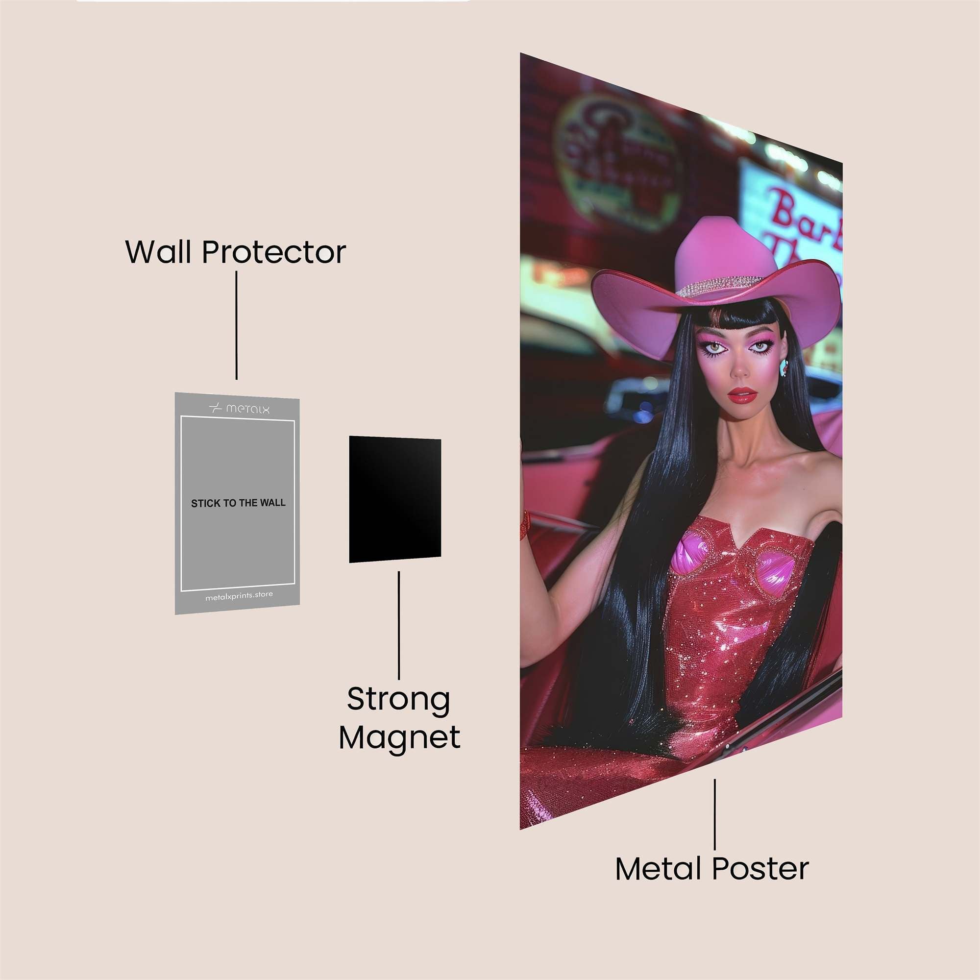 Cowgirl Charm Safe Wall Magnetic / M