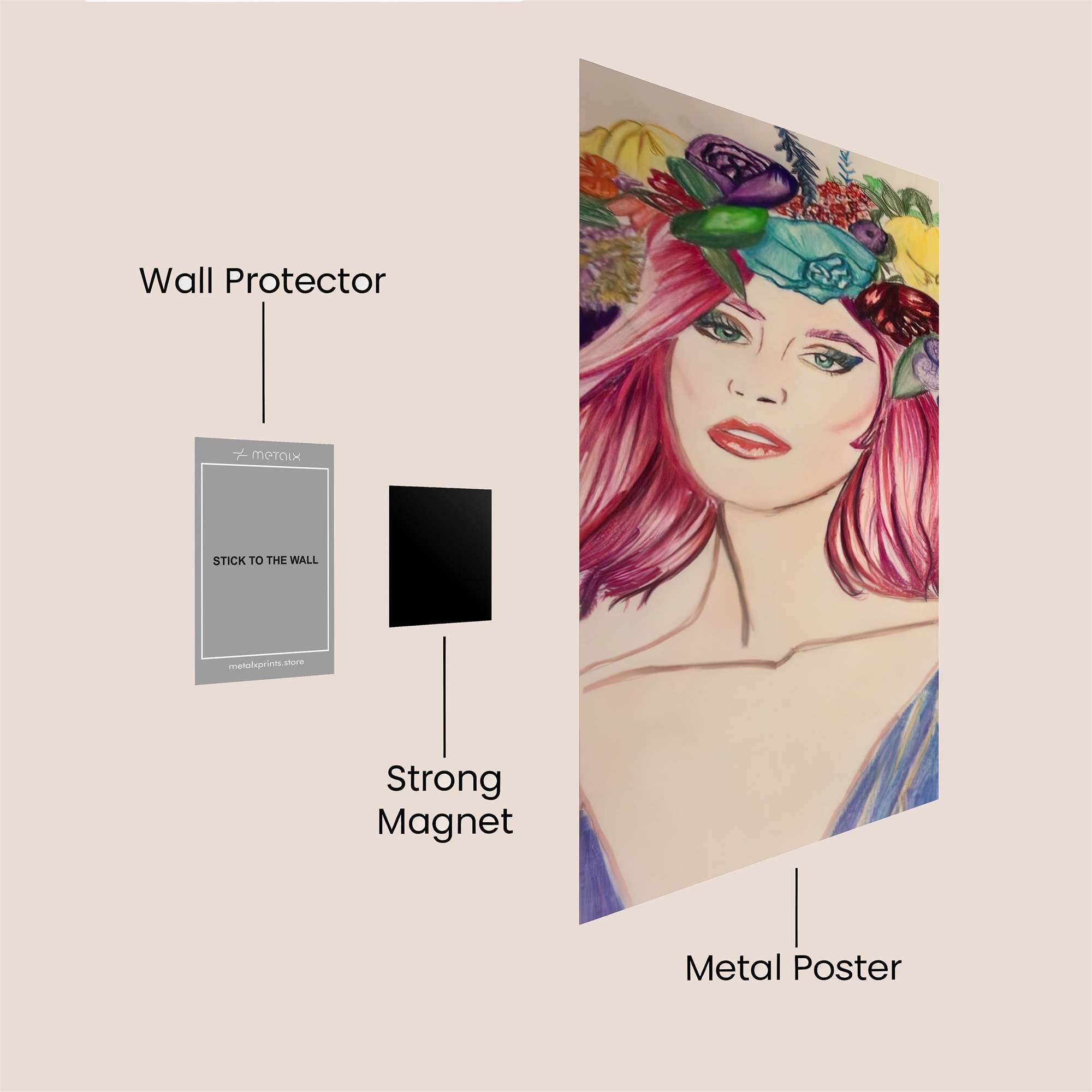 Floral Fantasy Safe Wall Magnetic / M