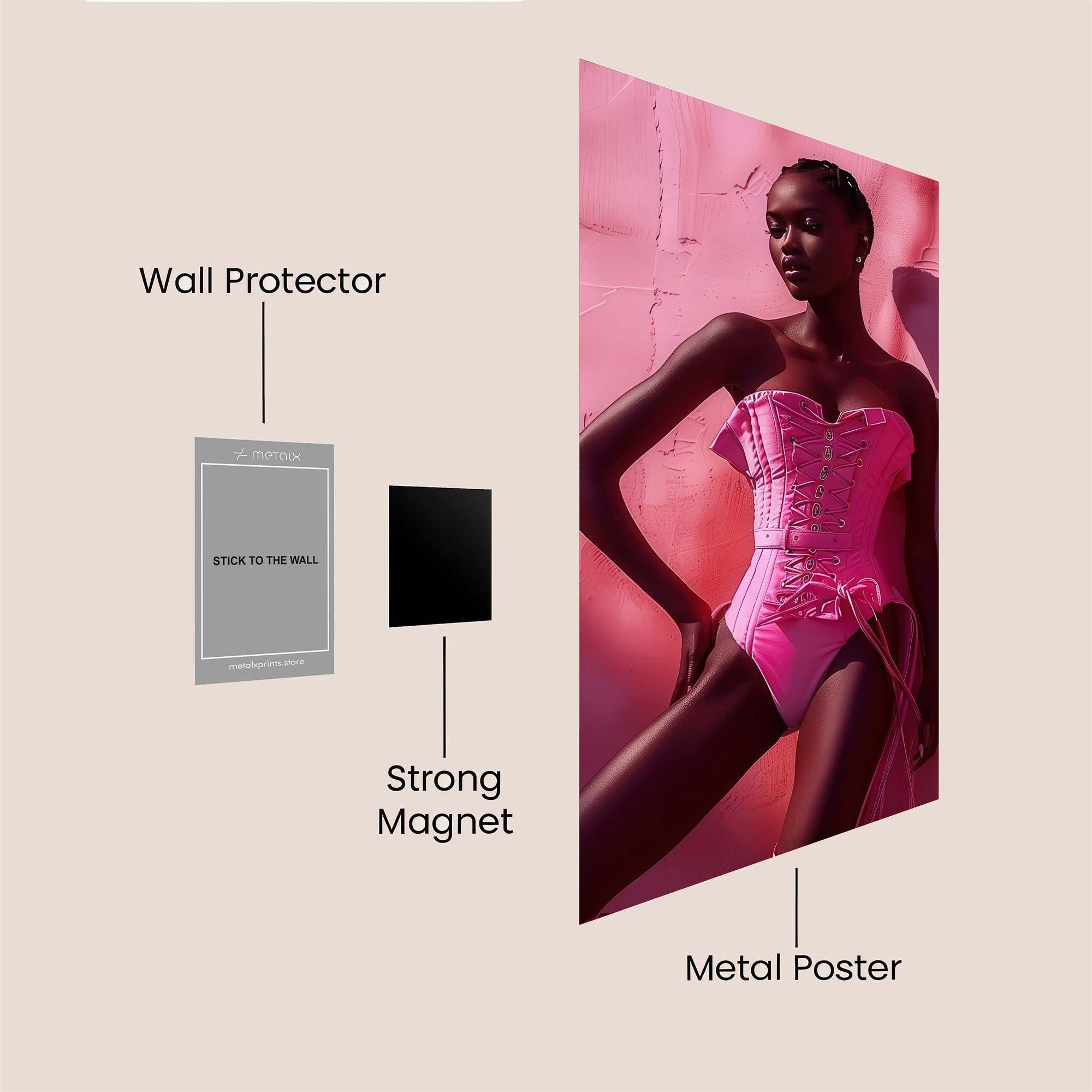 Pink Elegance Safe Wall Magnetic / M