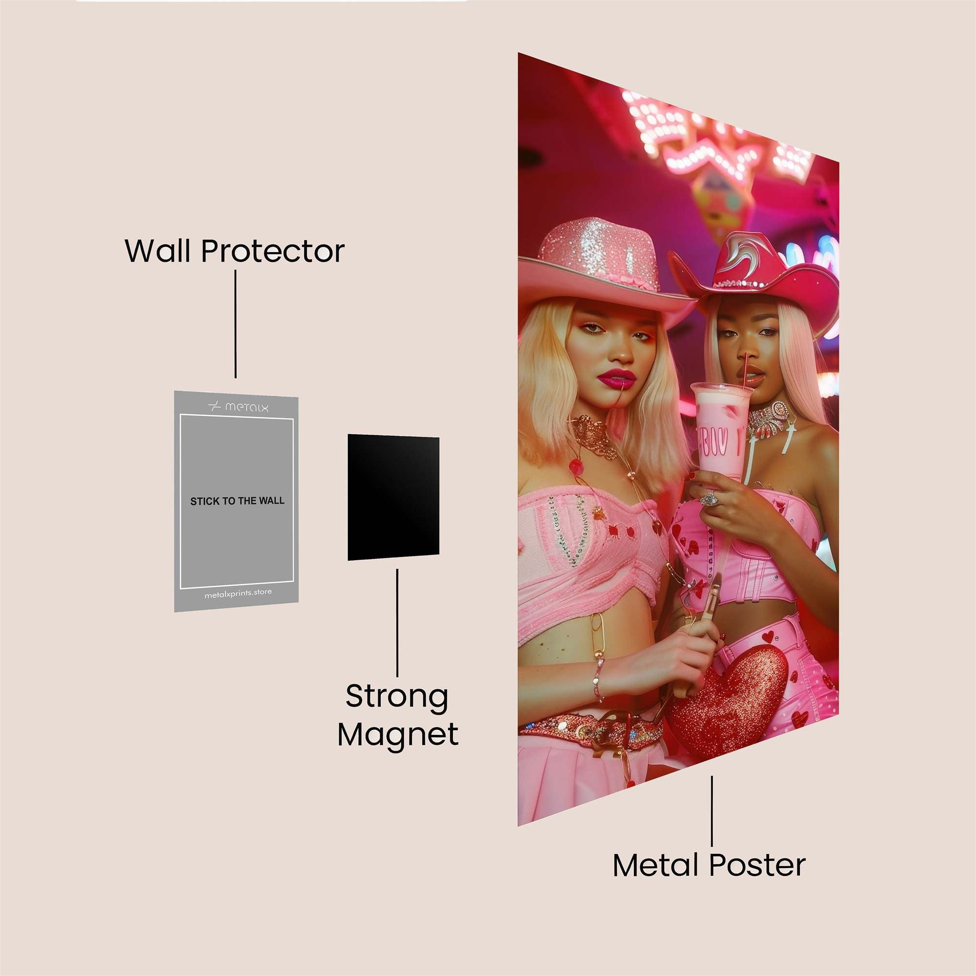 Cowgirl Charm Safe Wall Magnetic / M