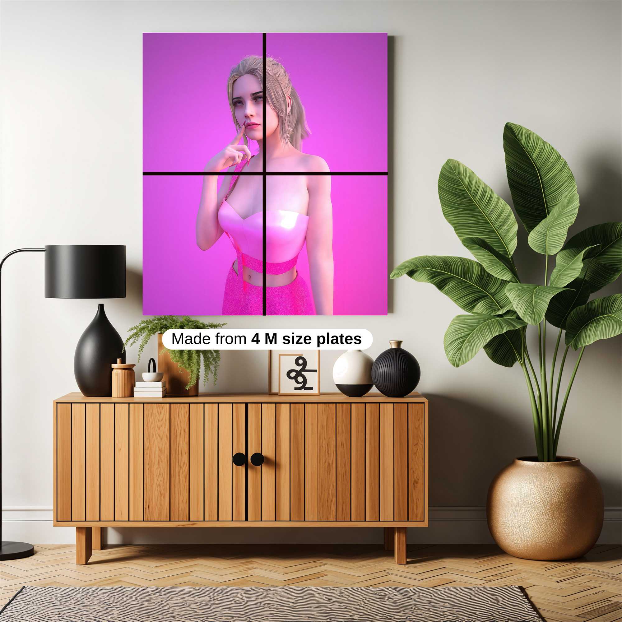 Pink Ponder Safe Wall Magnetic / M