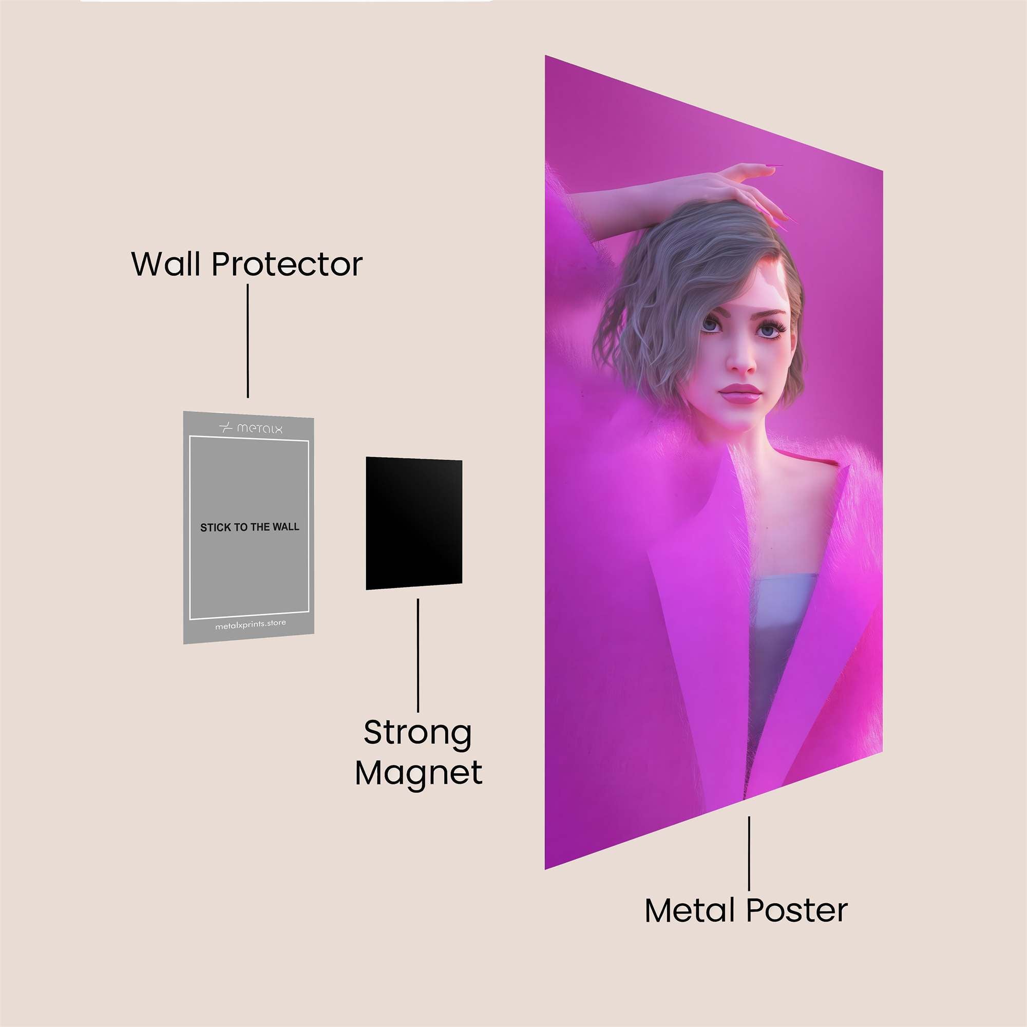 Fuchsia Dream Safe Wall Magnetic / M