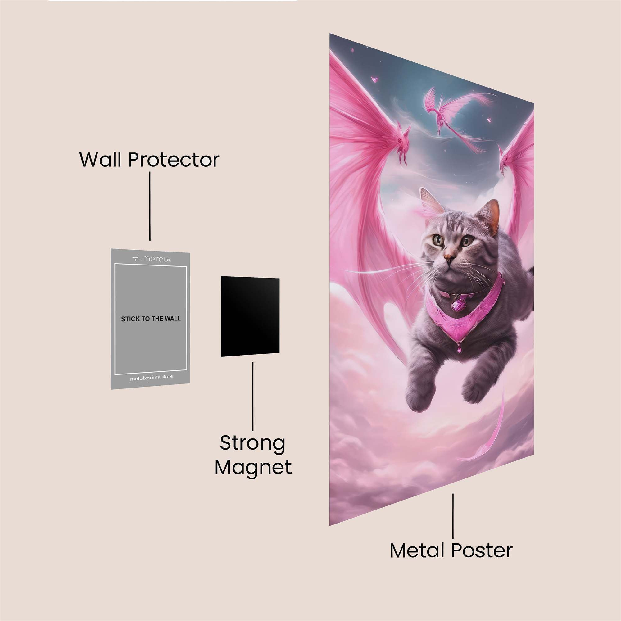 Winged Whimsy Safe Wall Magnetic / M