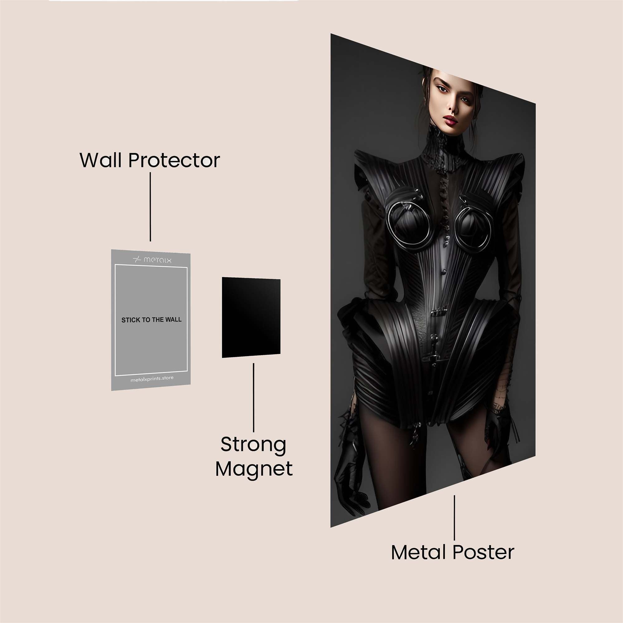 Futuristic Elegance Safe Wall Magnetic / M