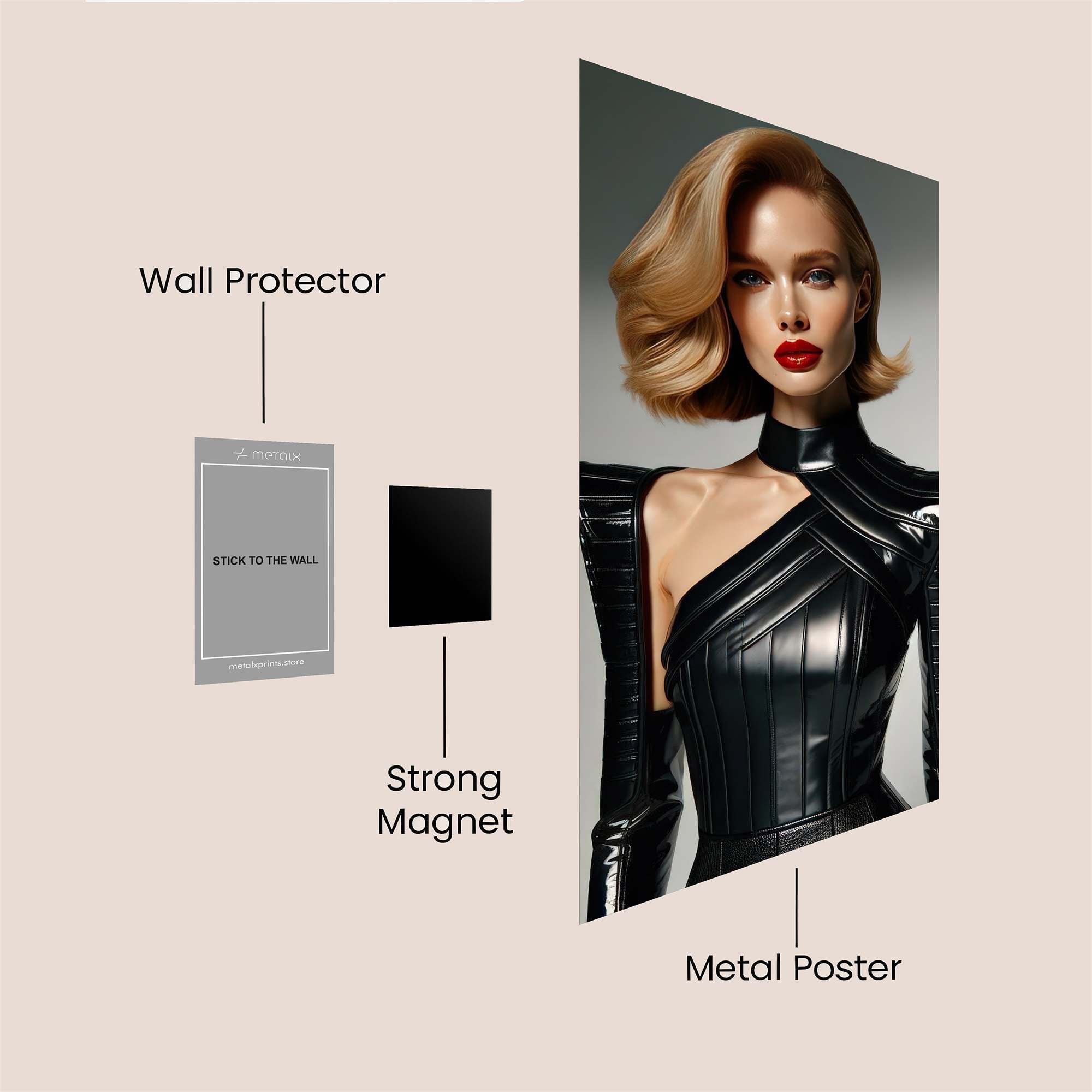 Futuristic Elegance Safe Wall Magnetic / M