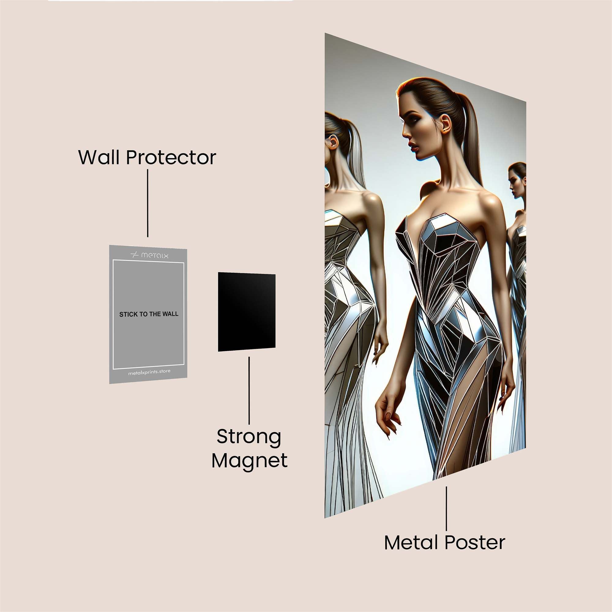 Futuristic Elegance Safe Wall Magnetic / M