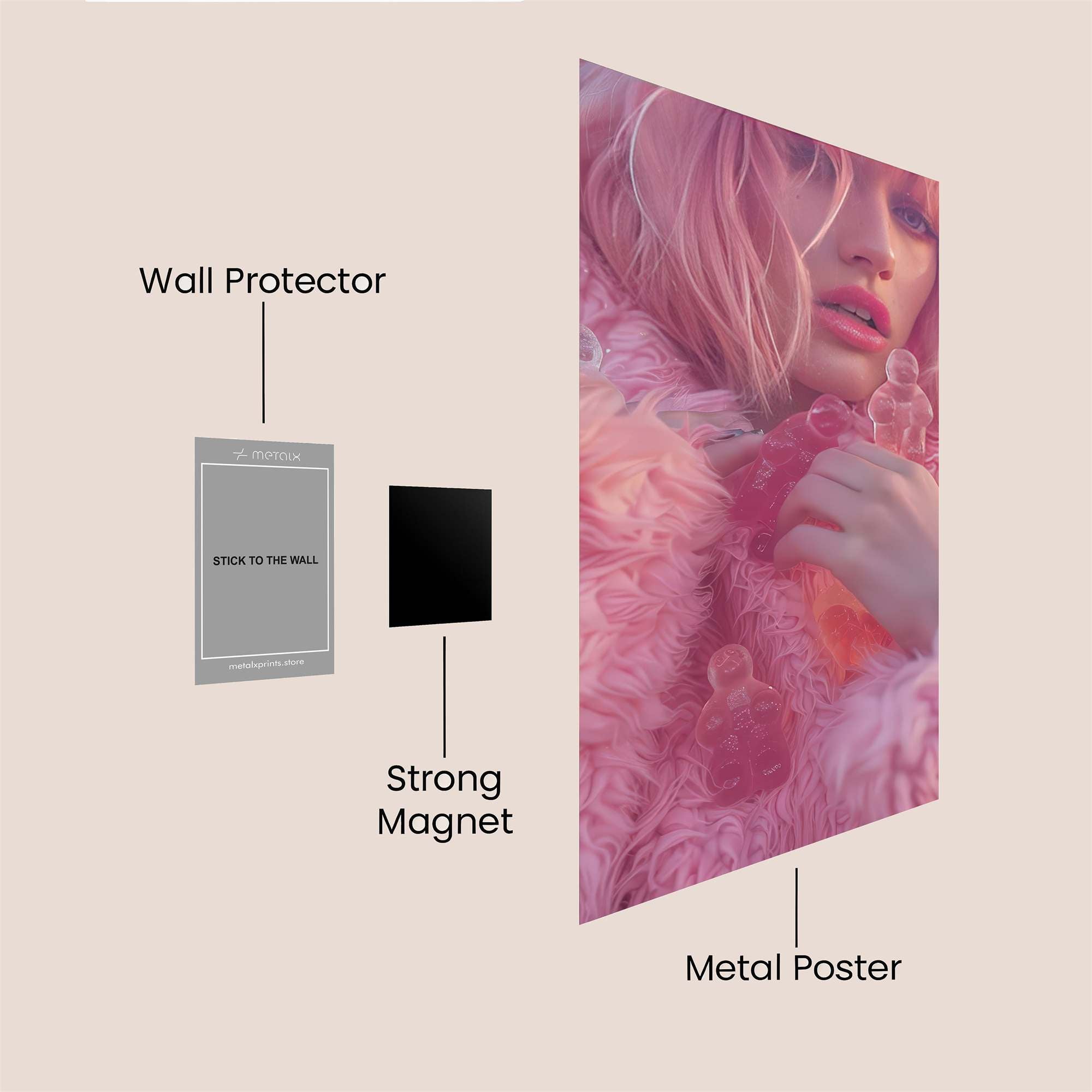 Pink Whimsy Safe Wall Magnetic / M