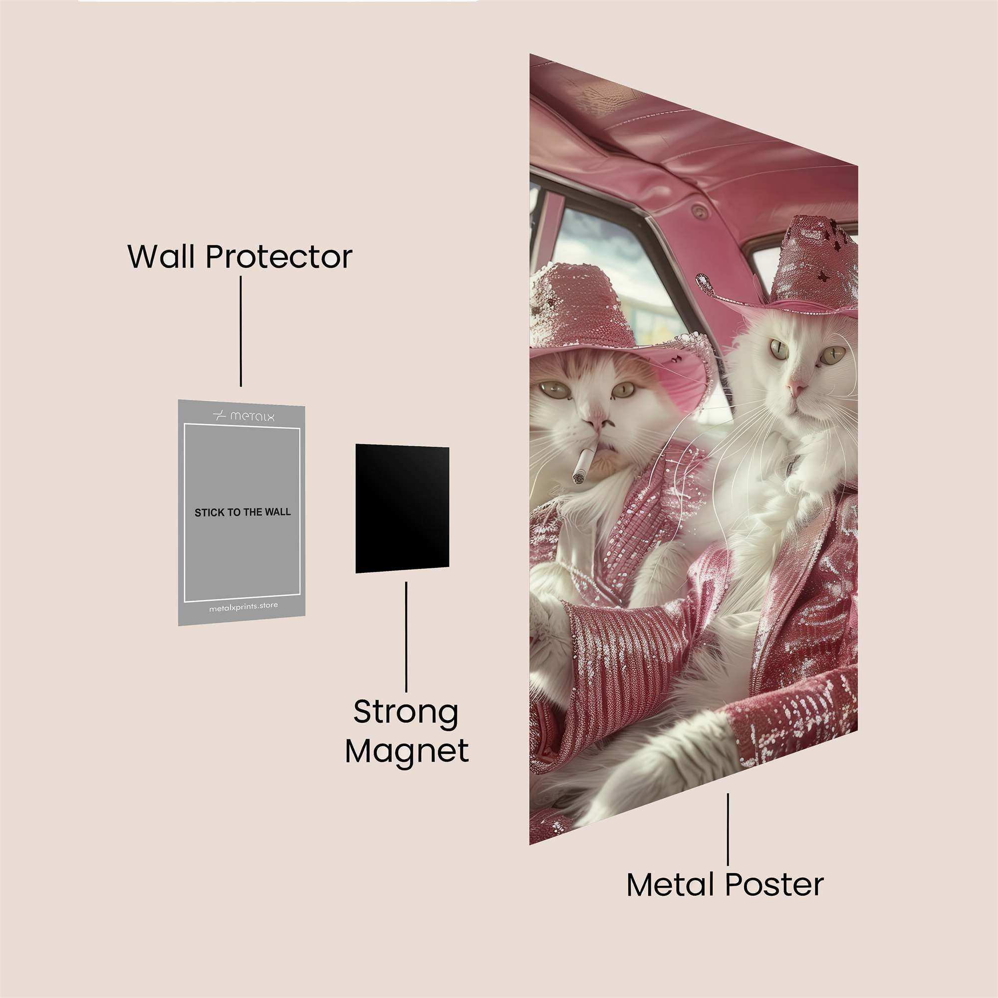 Cowgirls Cruising Safe Wall Magnetic / M