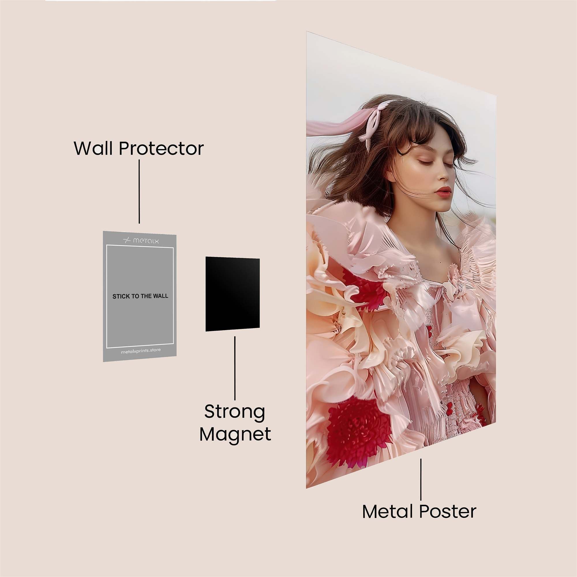 Floral Whimsy Safe Wall Magnetic / M