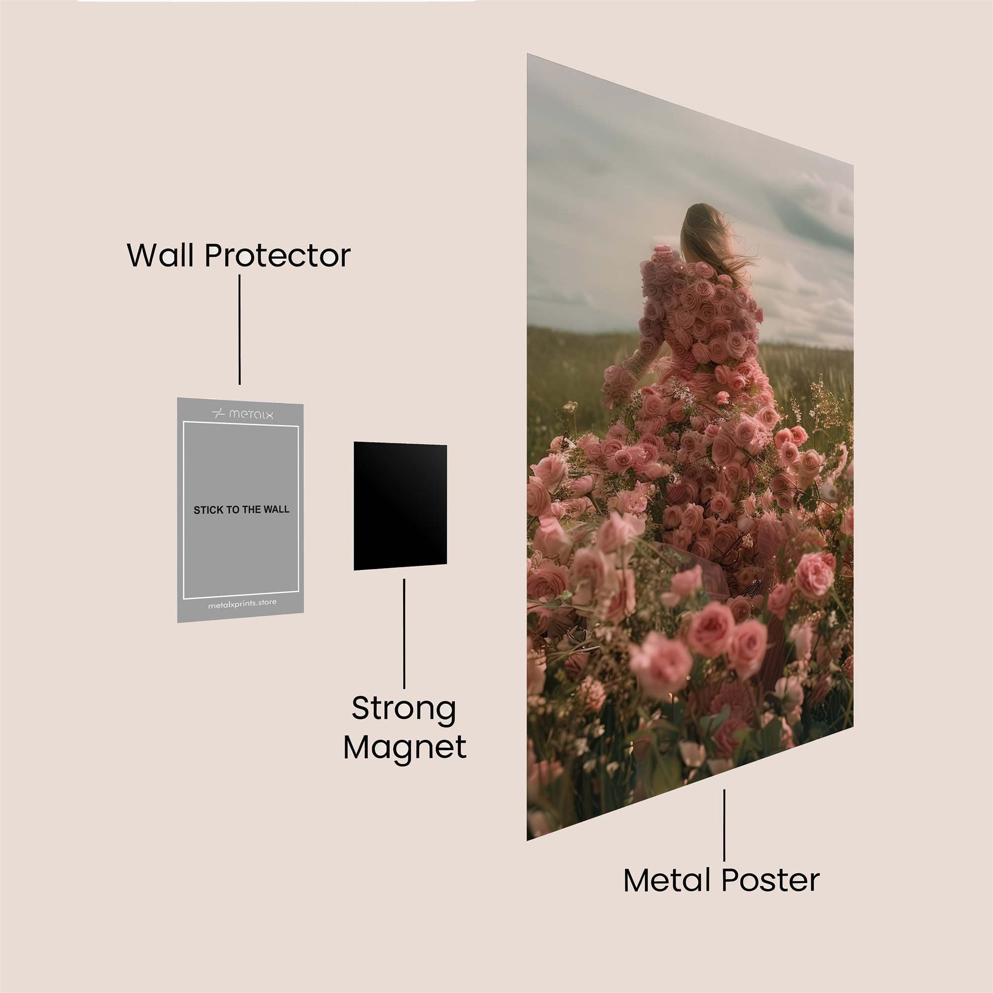 Floral Whimsy Safe Wall Magnetic / M