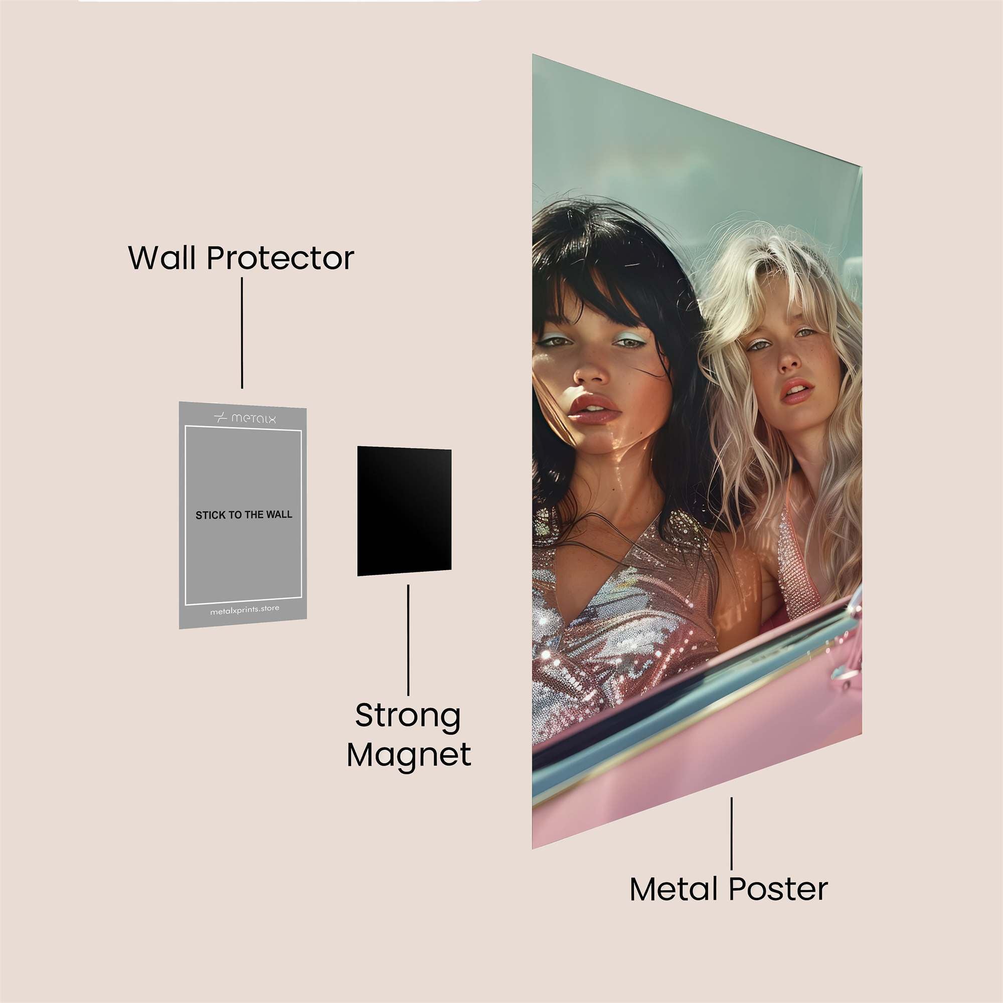 Glamourous Duo Safe Wall Magnetic / M