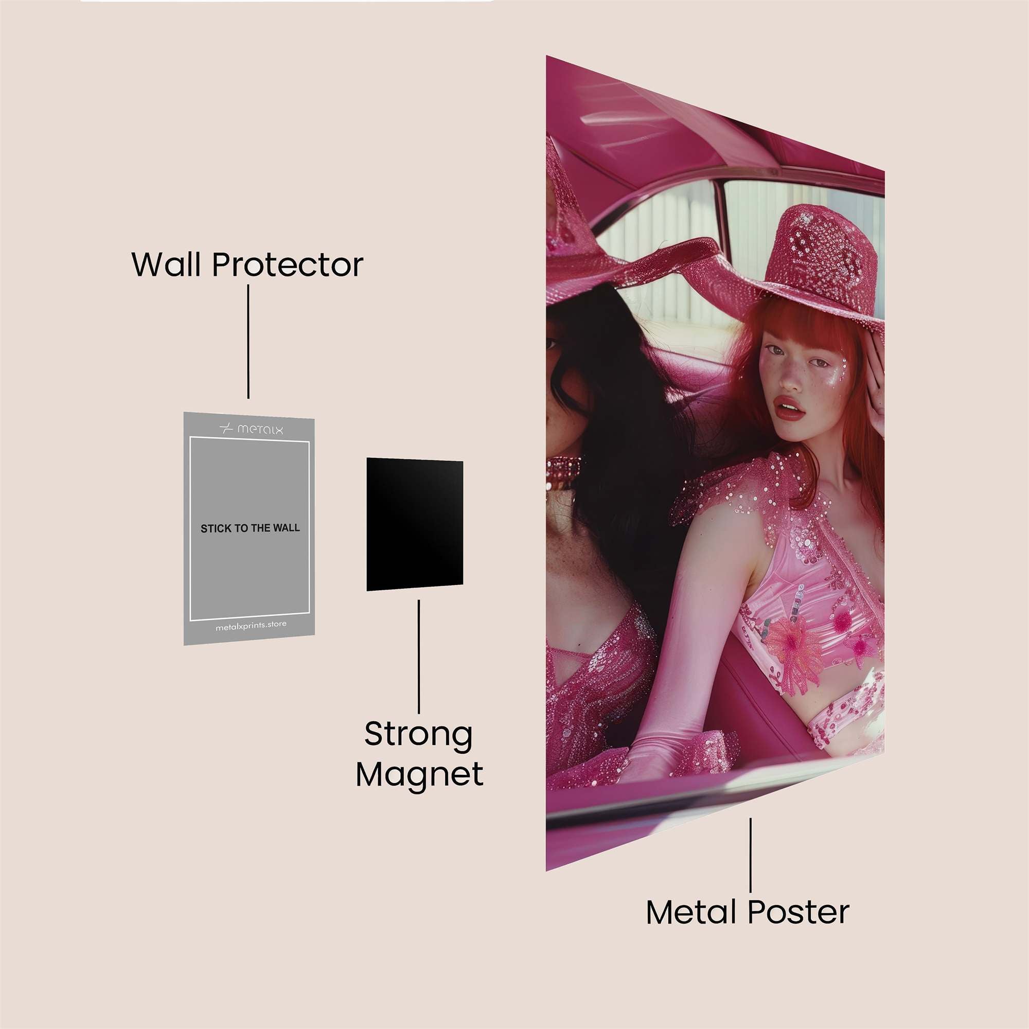 Cowgirls Playful Safe Wall Magnetic / M