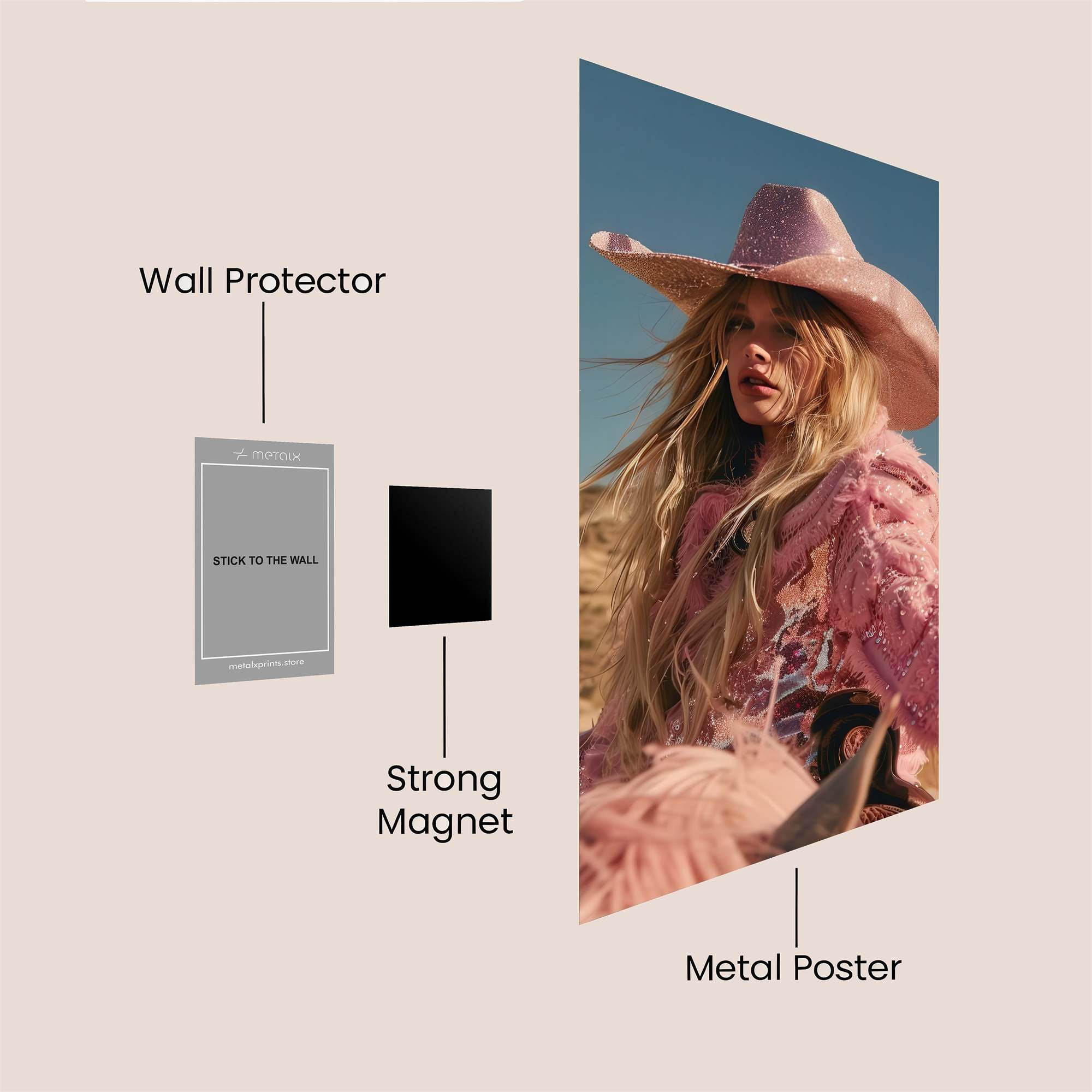Cowgirl Radiant Safe Wall Magnetic / M