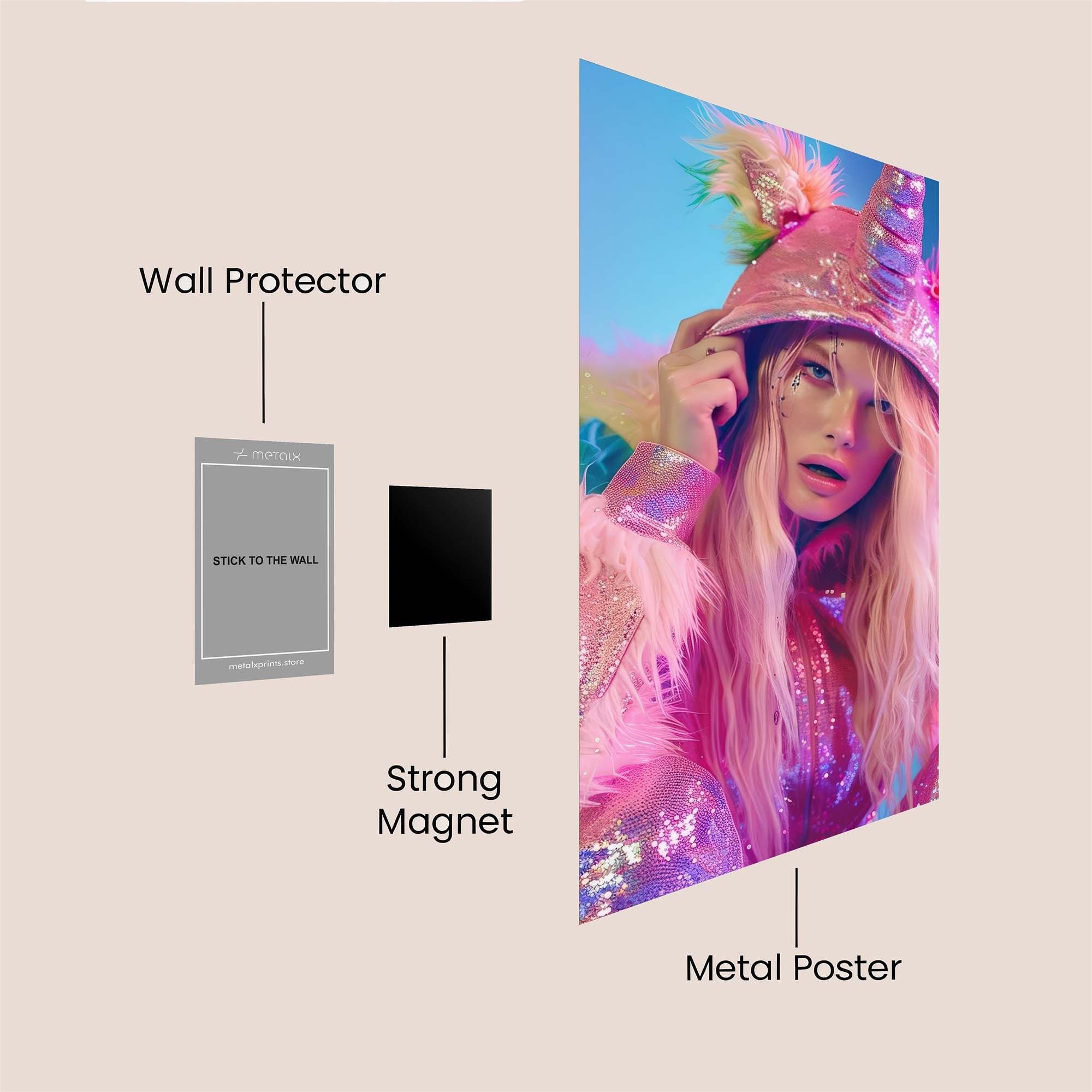 Unicorn Whimsy Safe Wall Magnetic / M
