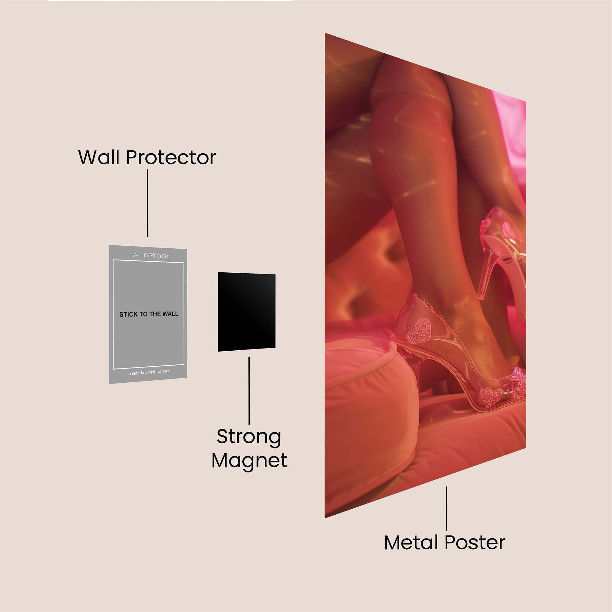 Pink Intrigue Safe Wall Magnetic / M