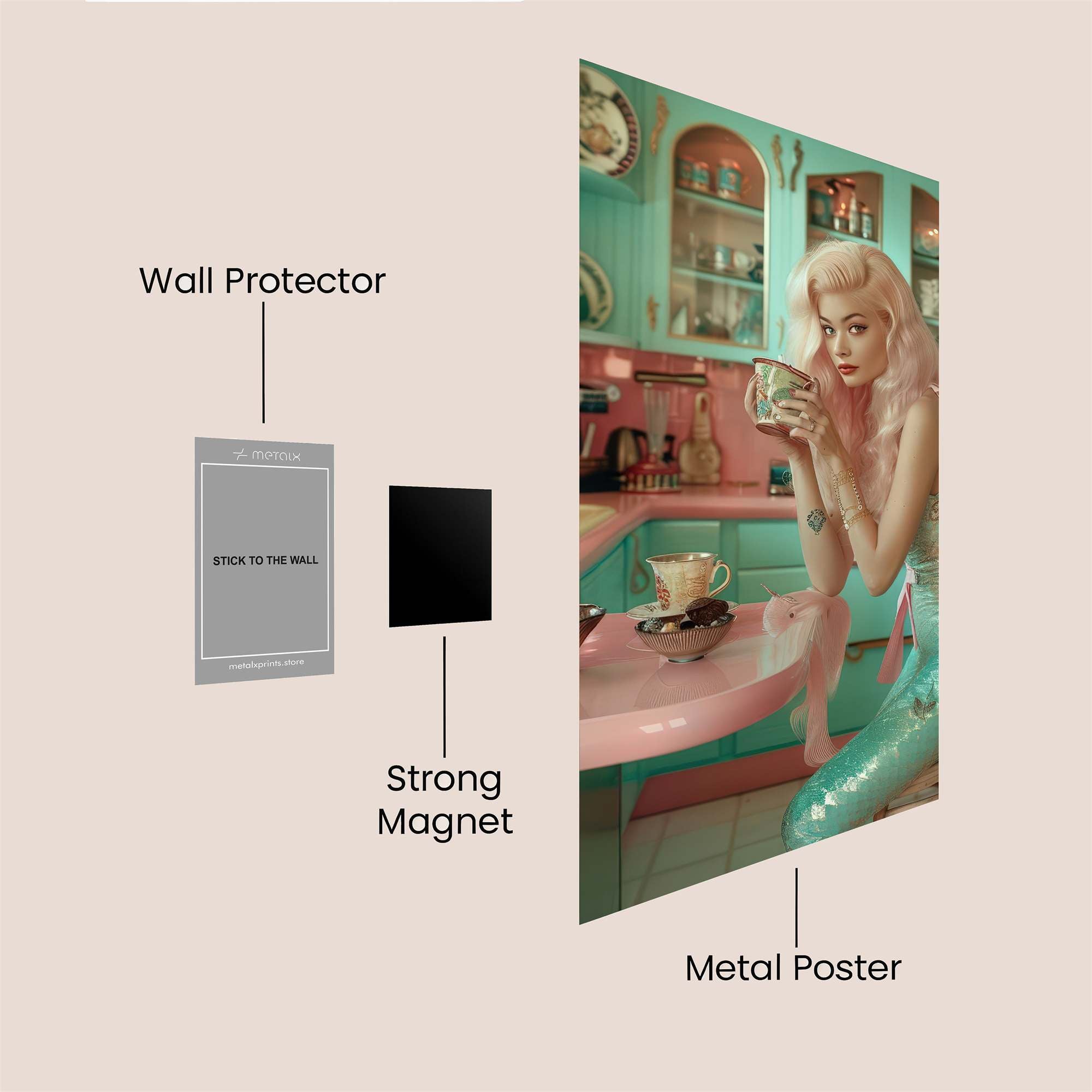 Mermaid Dream Safe Wall Magnetic / M
