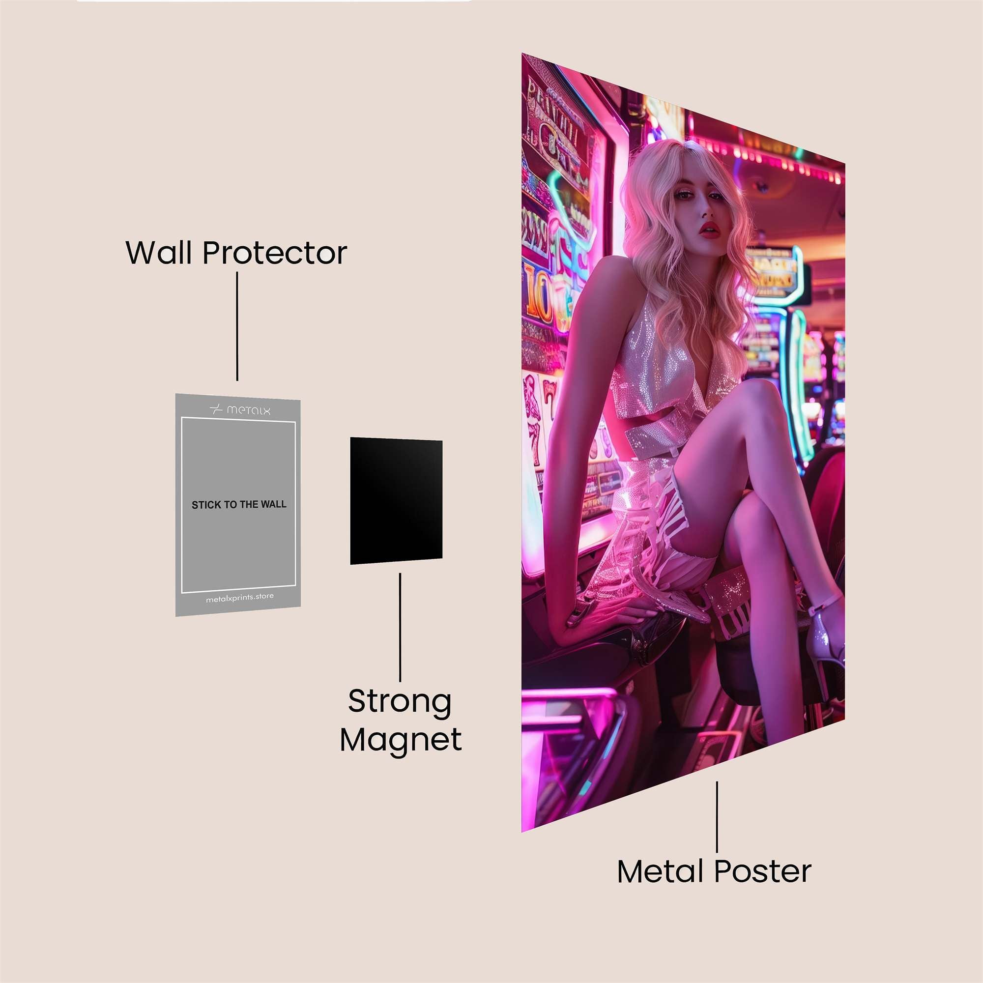 Glamourous Gambler Safe Wall Magnetic / M
