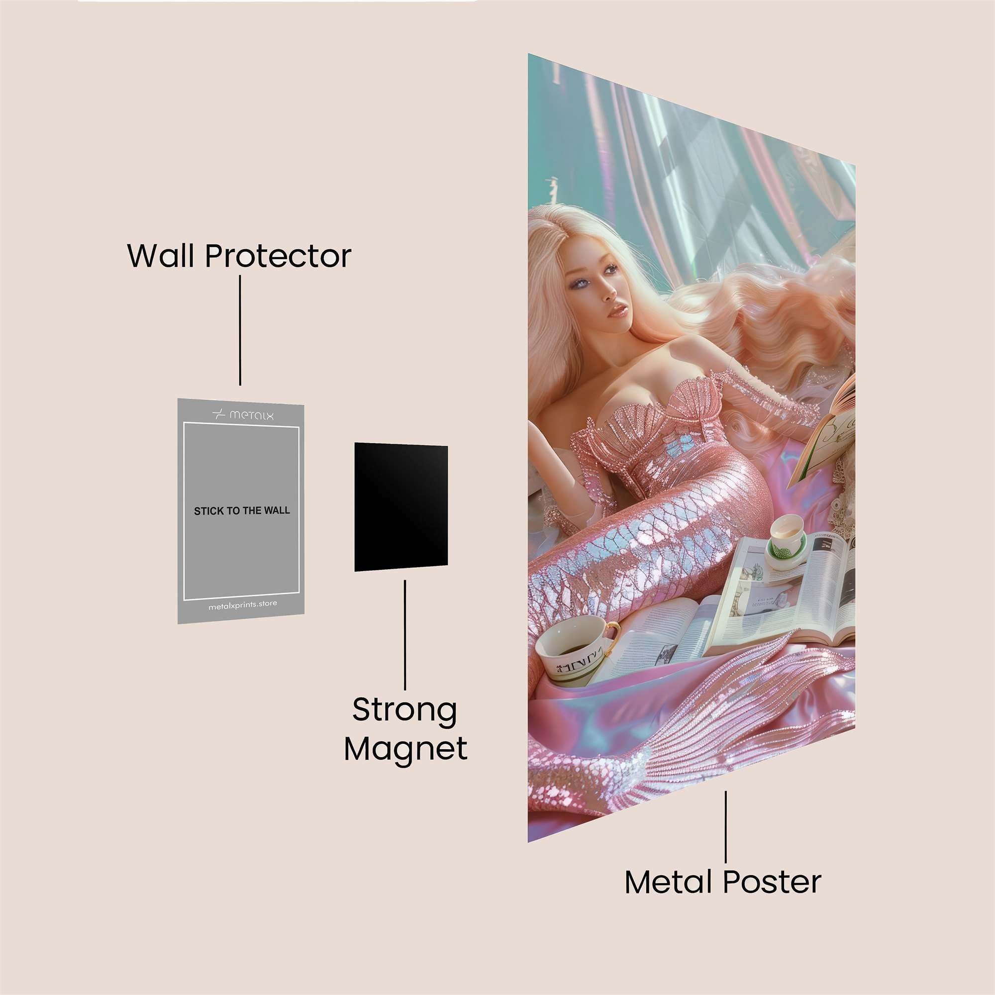 Mermaid Dream Safe Wall Magnetic / M