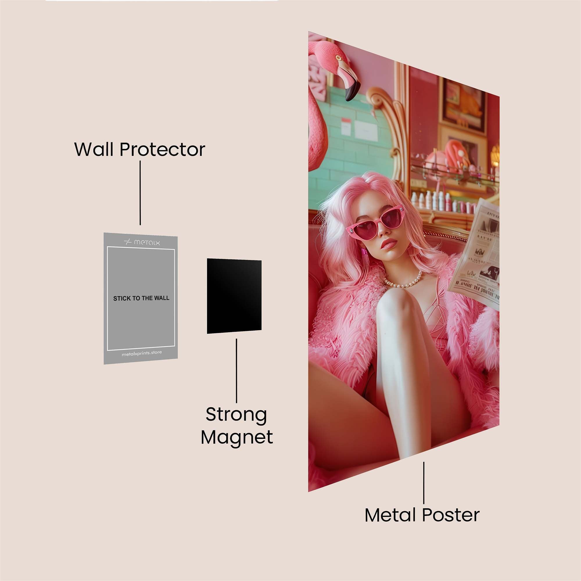 Flamingo Fabulous Safe Wall Magnetic / M