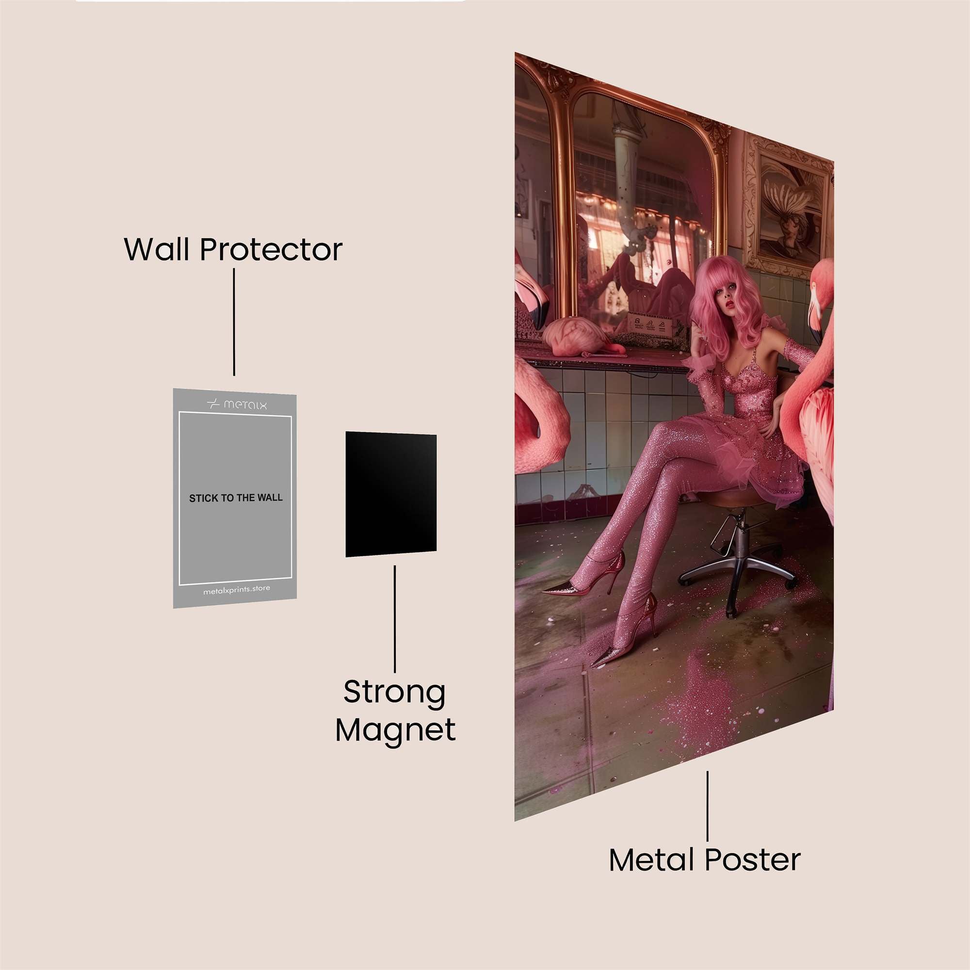 Flamingo Fantasy Safe Wall Magnetic / M