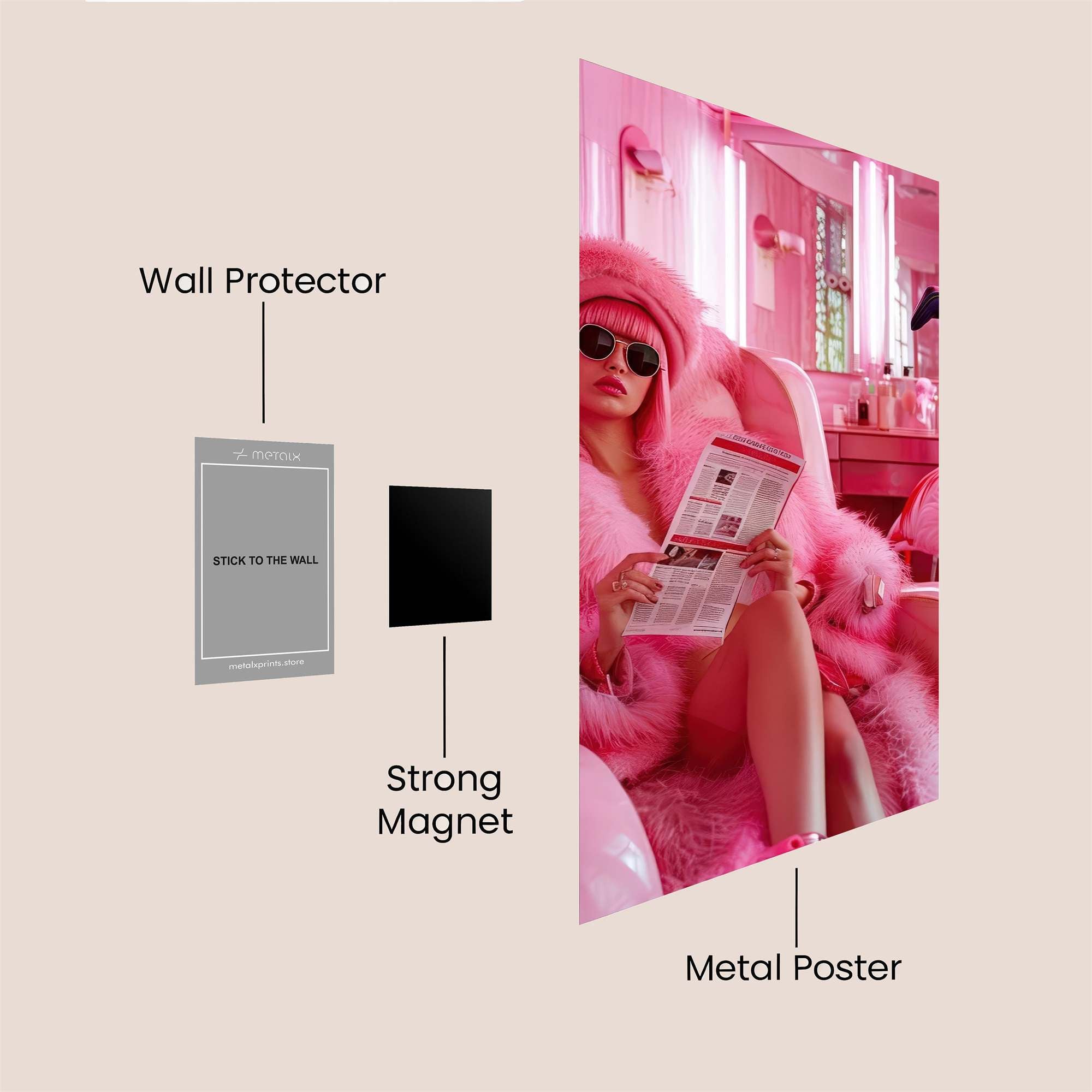 Flamingo Extravaganza Safe Wall Magnetic / M