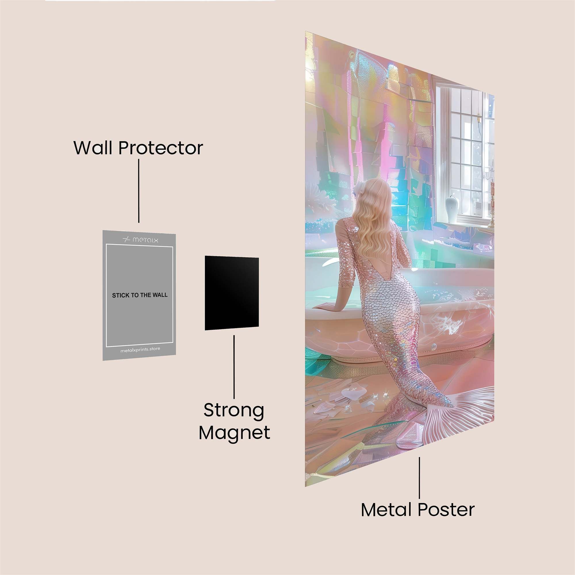 Mermaid Dream Safe Wall Magnetic / M