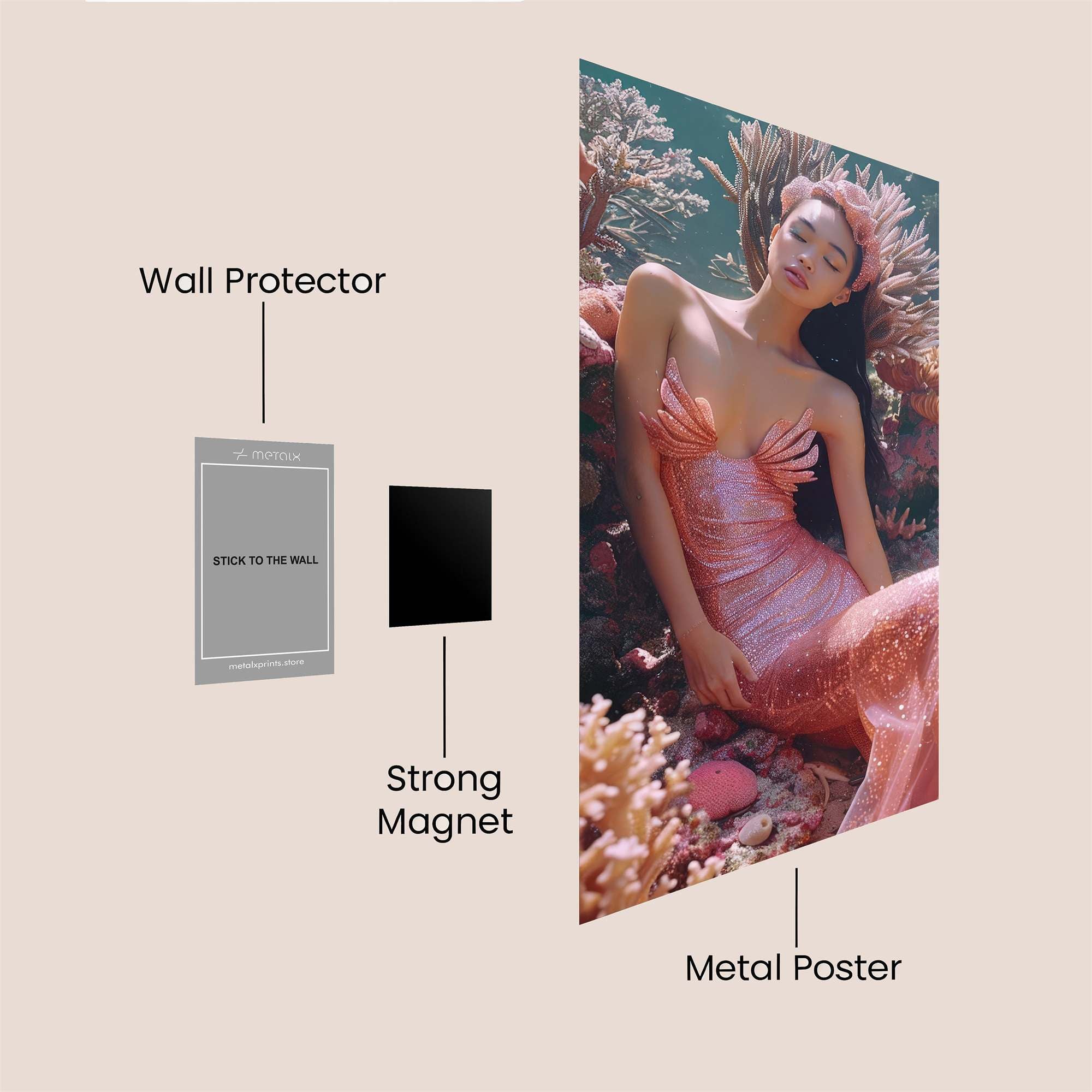Mermaid Dream Safe Wall Magnetic / M