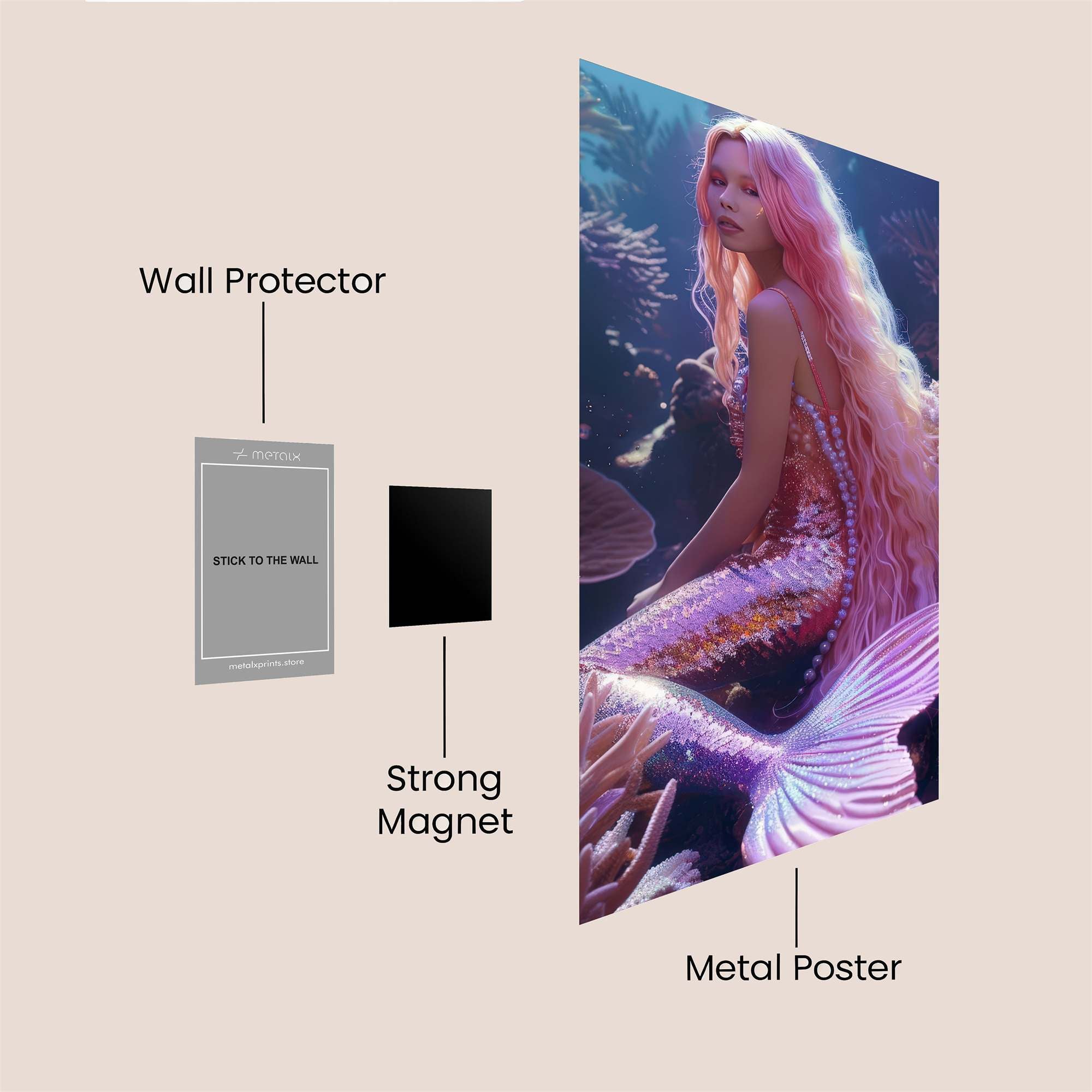 Mermaid Dream Safe Wall Magnetic / M