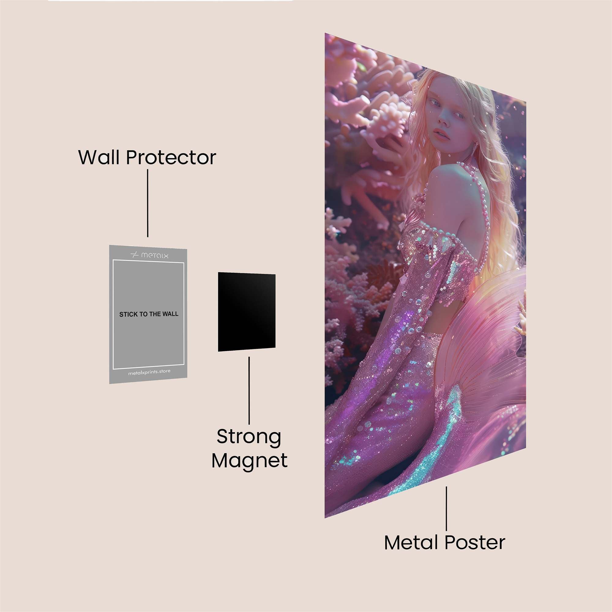 Mermaid Dream Safe Wall Magnetic / M