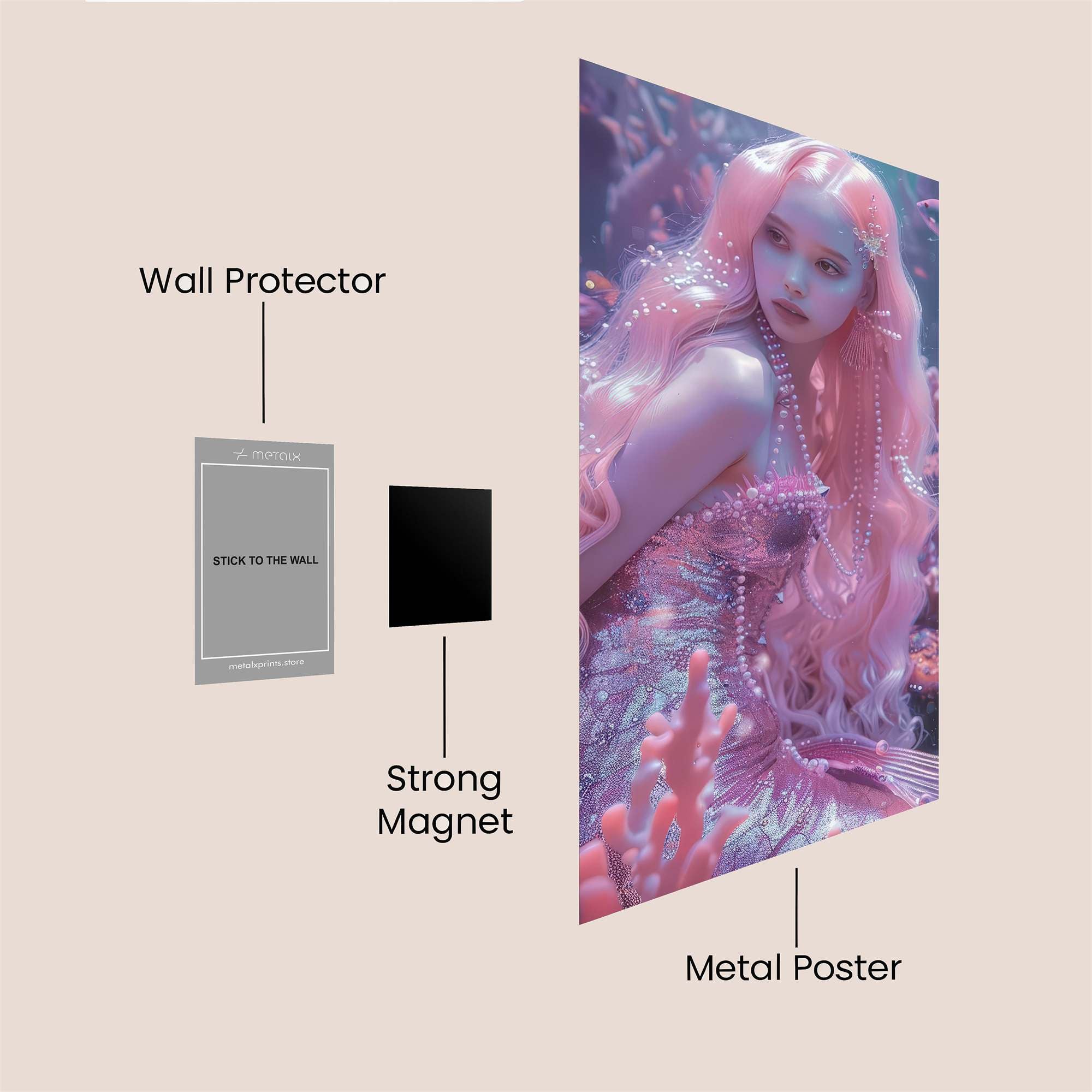 Mermaid Dream Safe Wall Magnetic / M