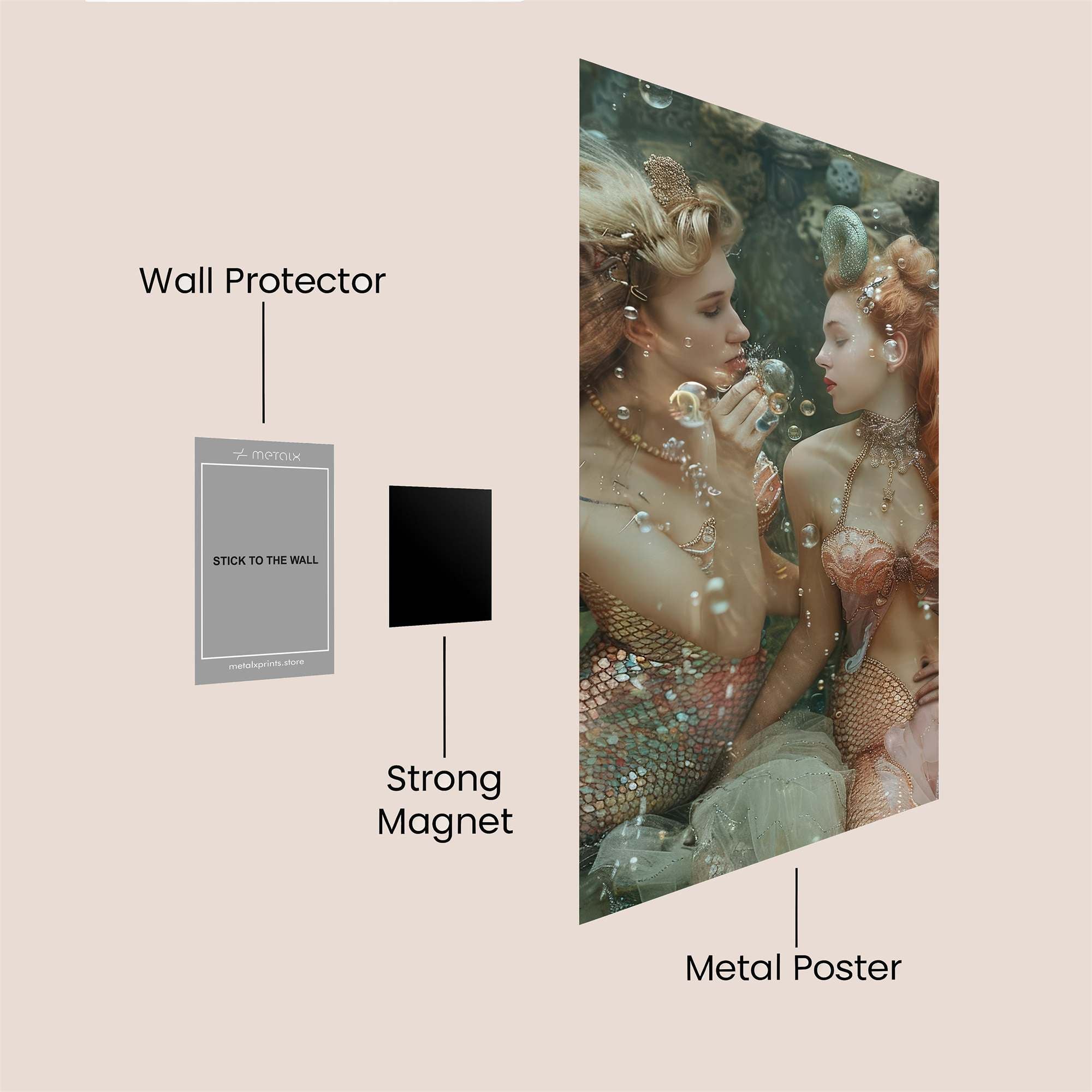 Mermaid Whimsy Safe Wall Magnetic / M