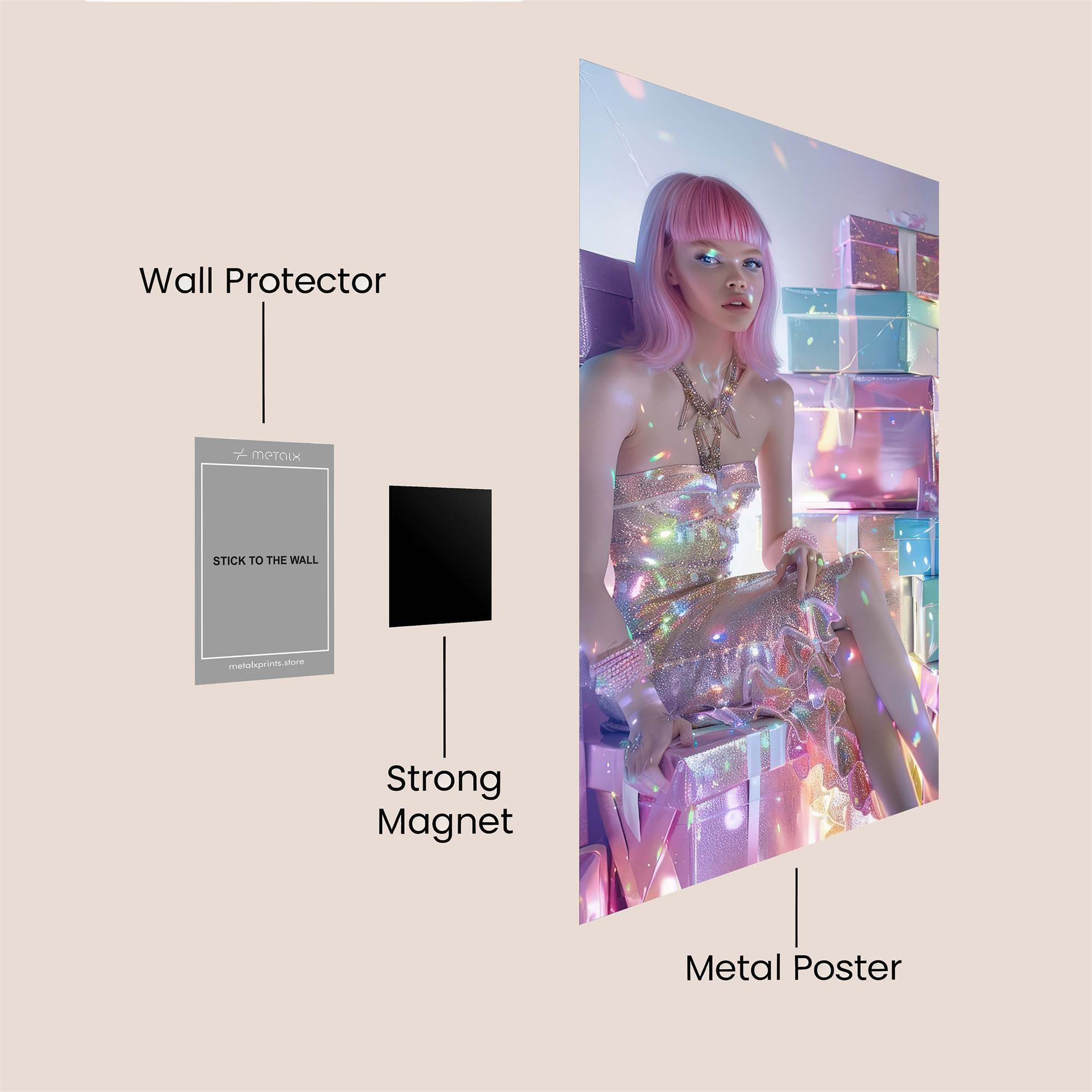 Pink Delight Safe Wall Magnetic / M