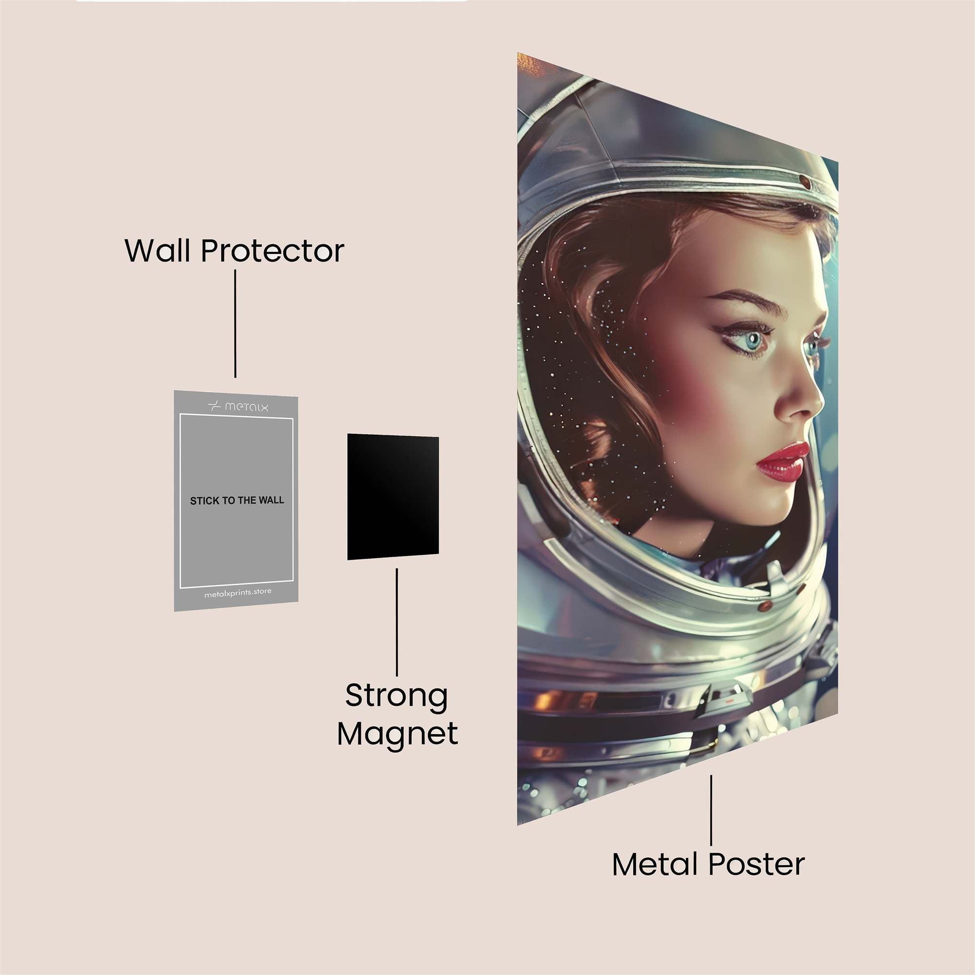 Astronaut Dreamer Safe Wall Magnetic / M