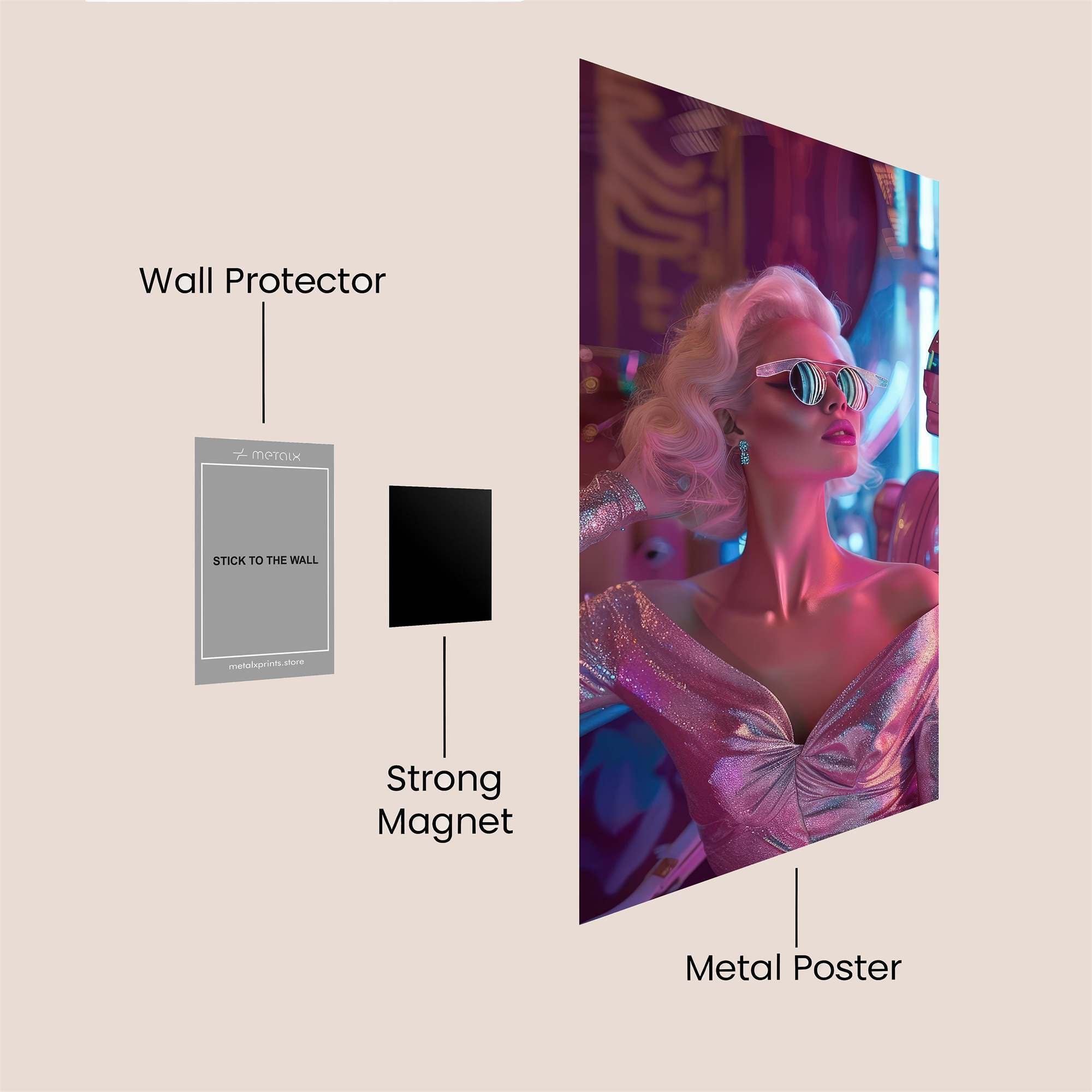 Robot Glamour Safe Wall Magnetic / M