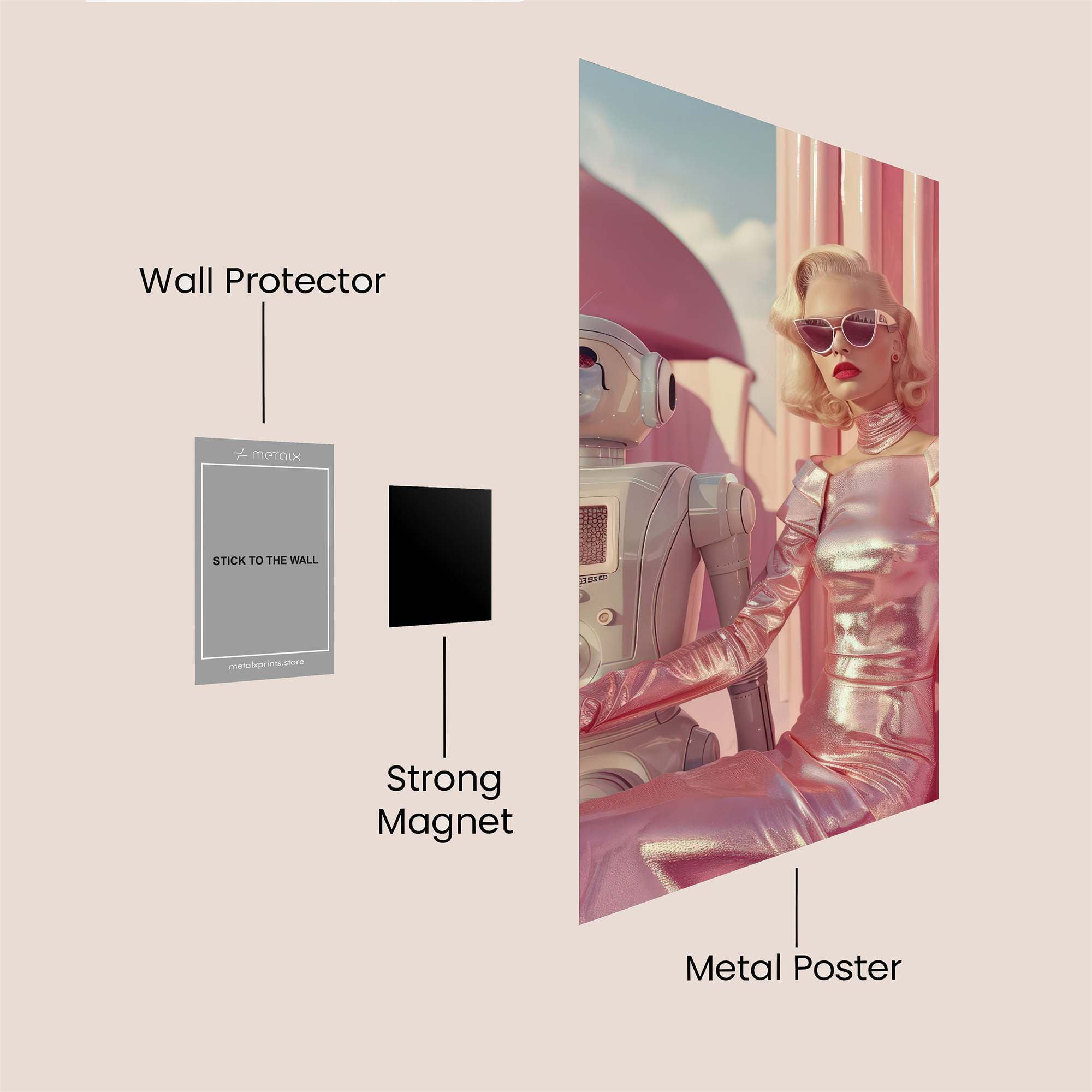 Retro Futurism Safe Wall Magnetic / M
