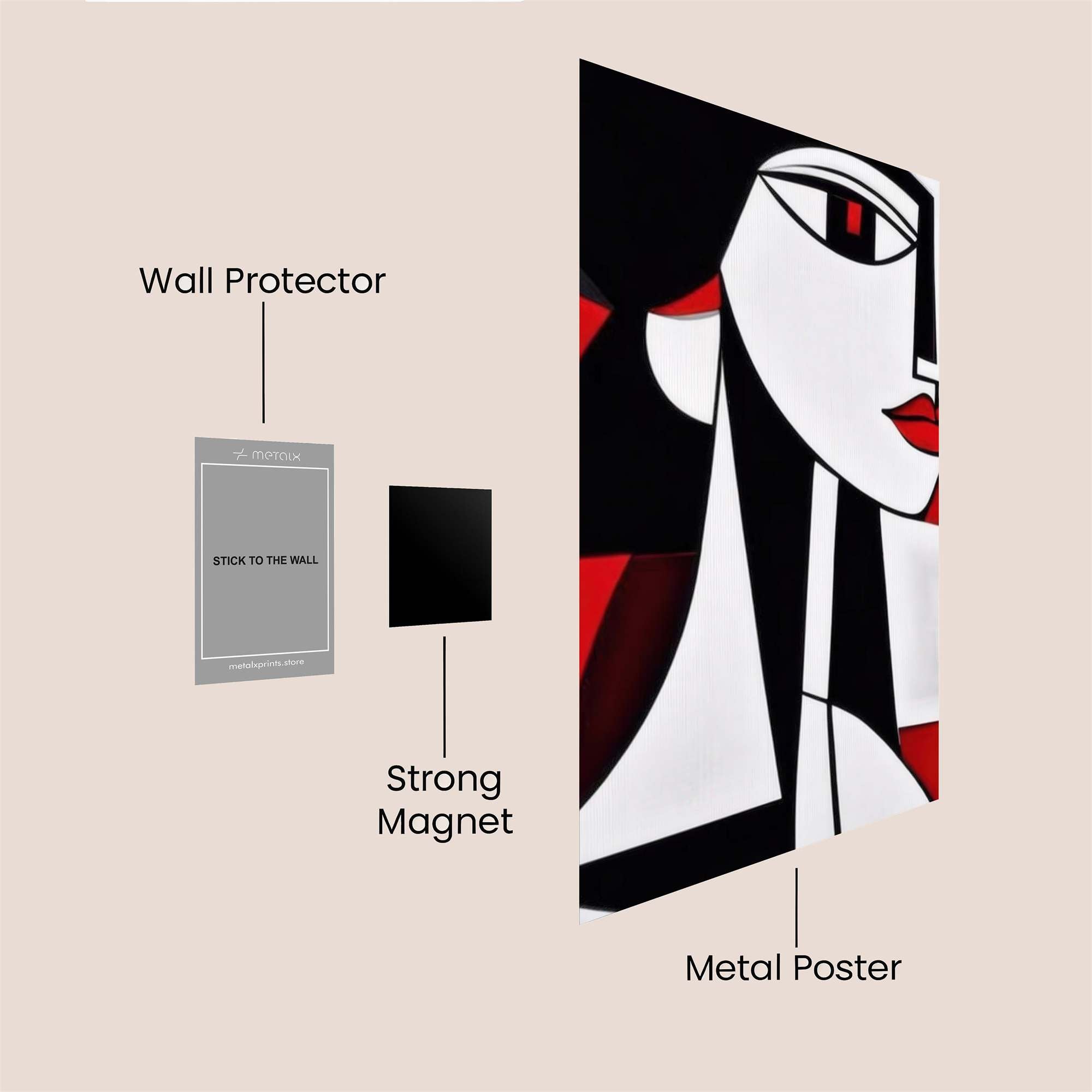 Cubist Elegance Safe Wall Magnetic / M
