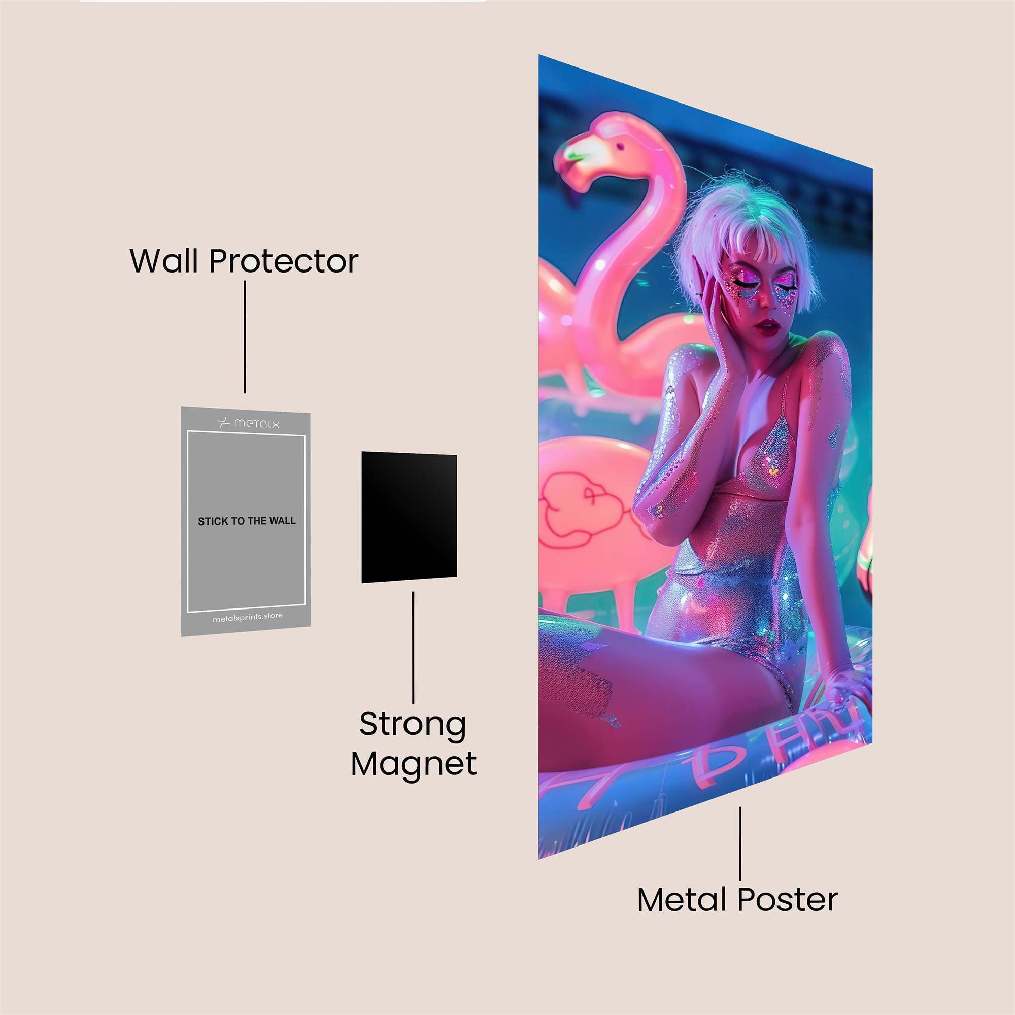 Flamingo Fantasy Safe Wall Magnetic / M
