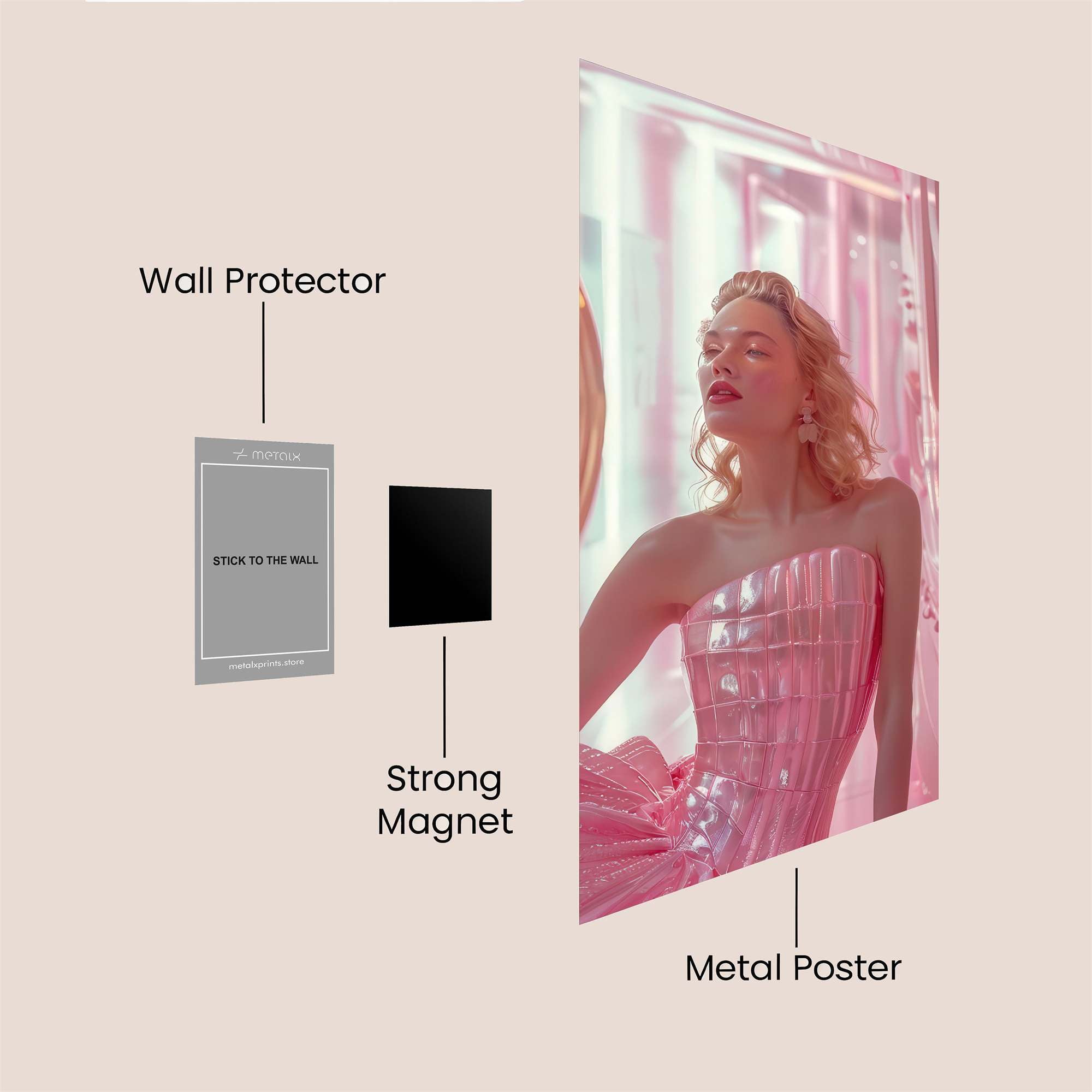 Pink Dreamscape Safe Wall Magnetic / M