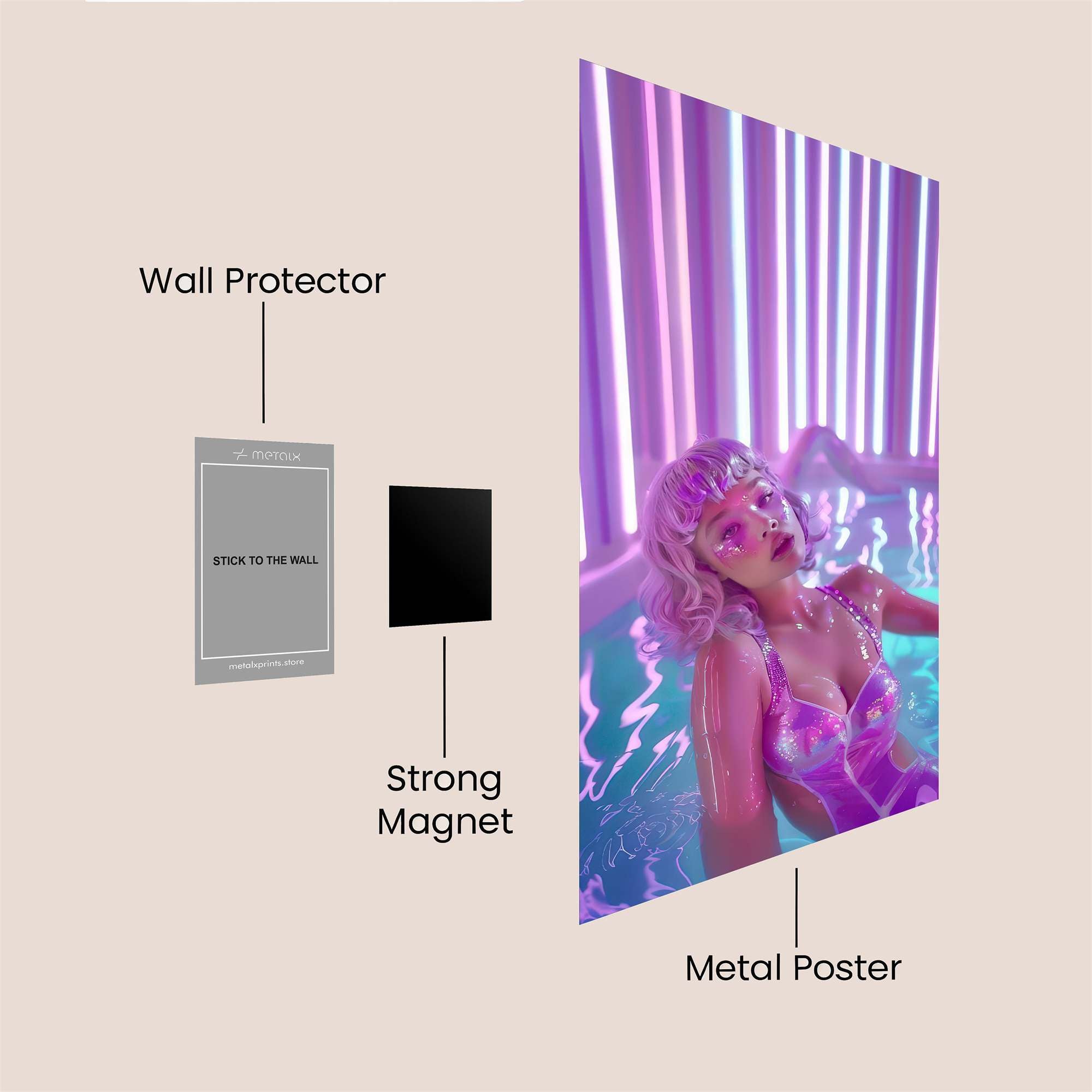 Neon Bliss Safe Wall Magnetic / M