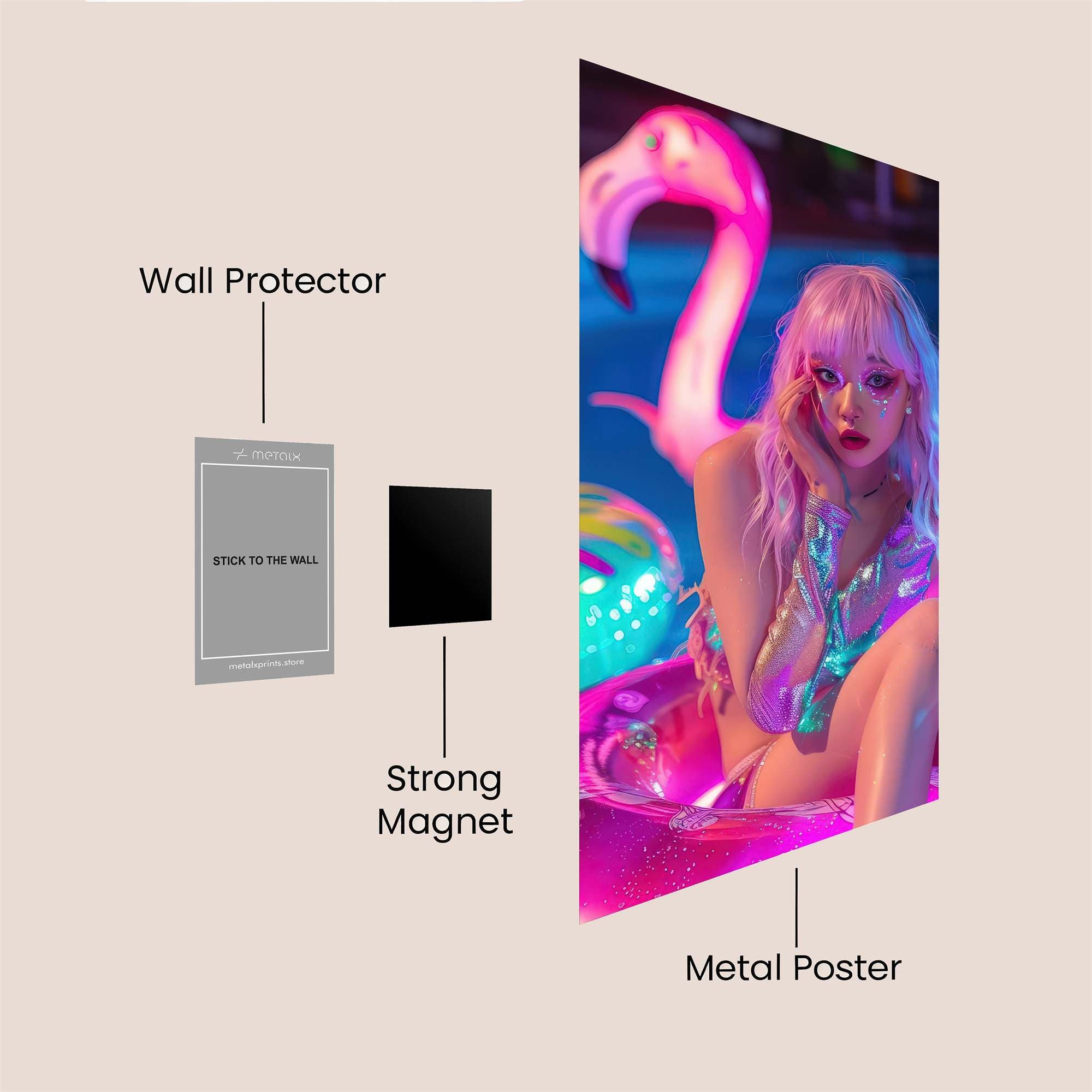 Flamingo Fantasy Safe Wall Magnetic / M